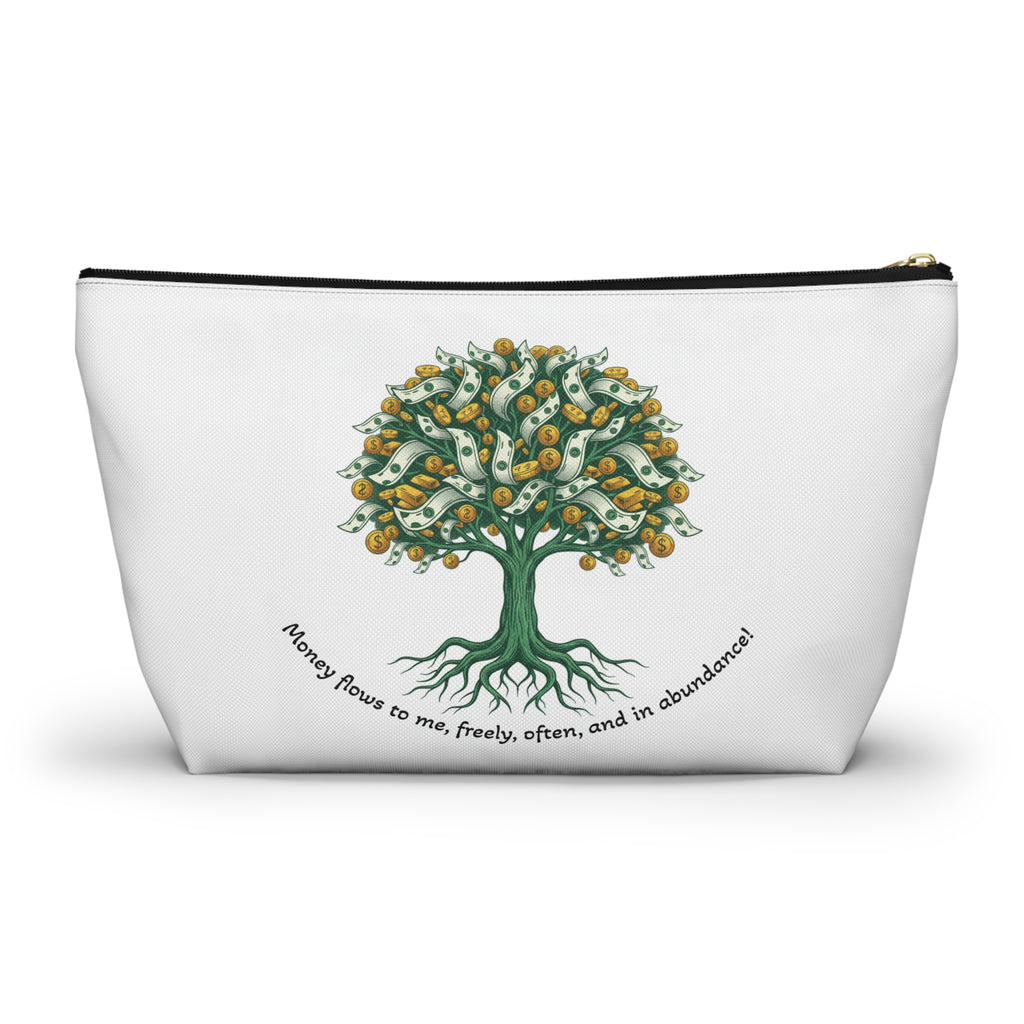 Money Tree Accessory Pouch — "Money Flows to Me, Freely, Often" Cosmetic Bag