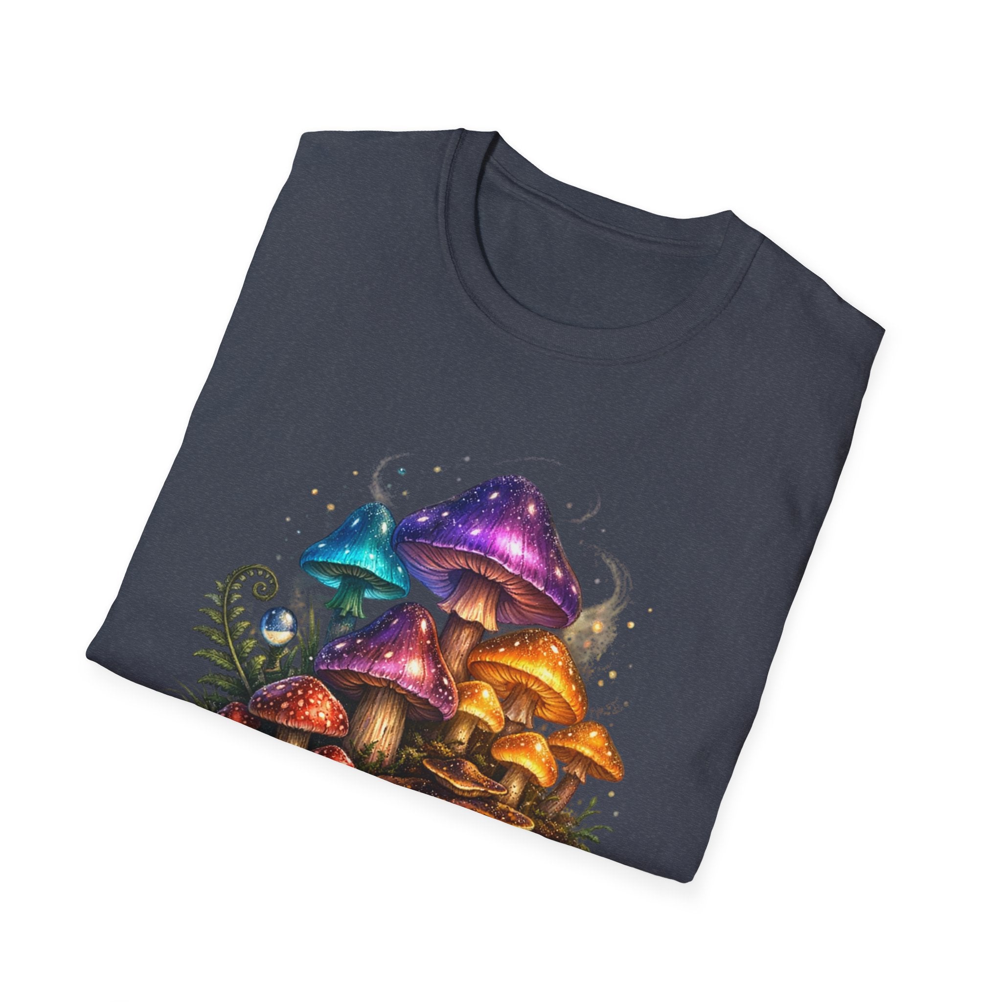 Mushroom Grove Graphic T-Shirt — Colorful Fantasy Fungi Design