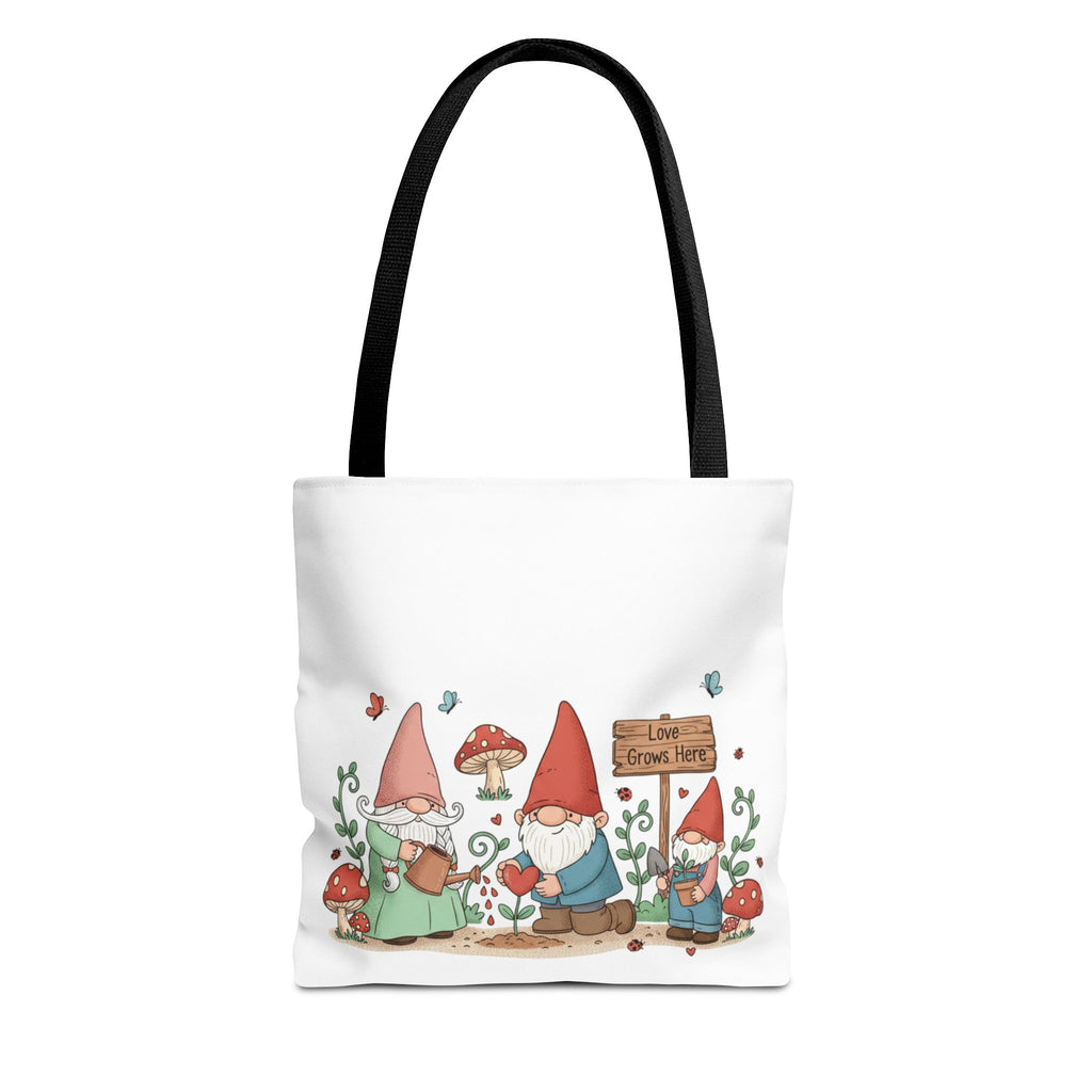 Gnome Garden Tote Bag – Cute Mushroom Gnomes All-Over Print