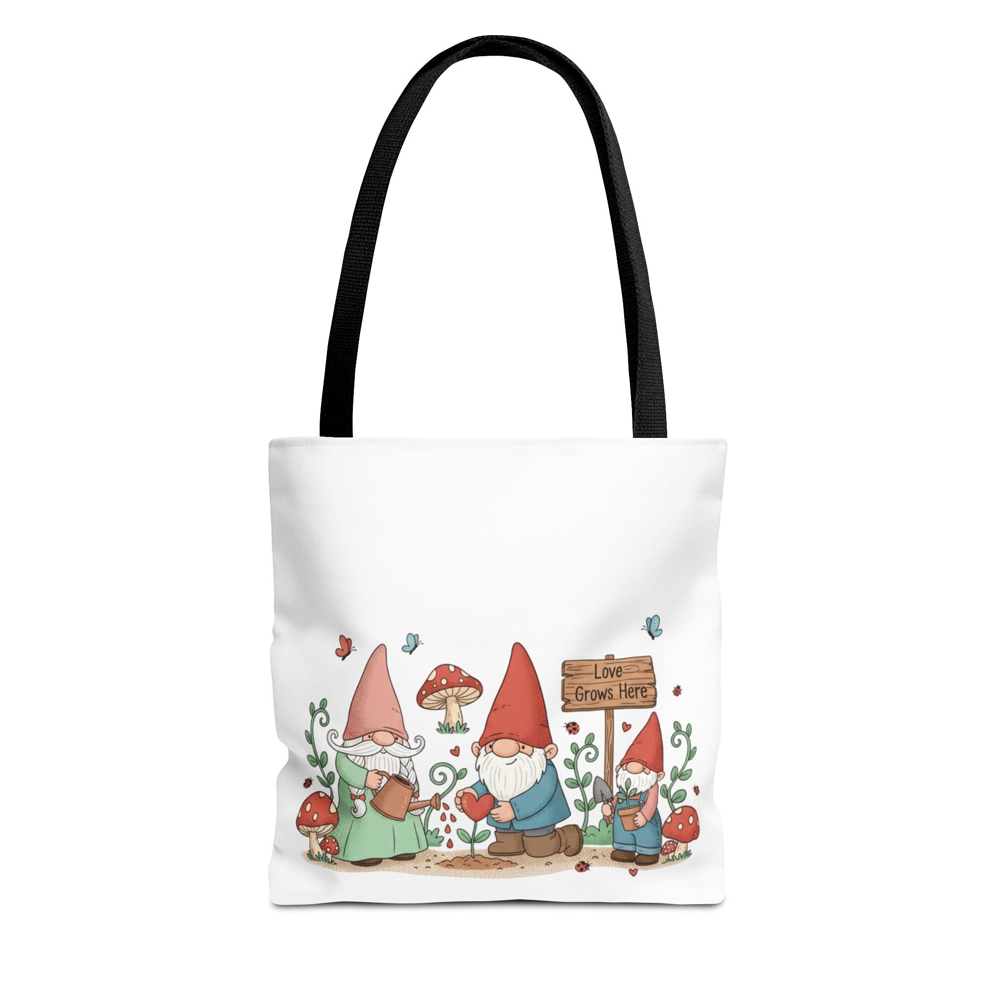 Gnome Garden Tote Bag – Cute Mushroom Gnomes All-Over Print