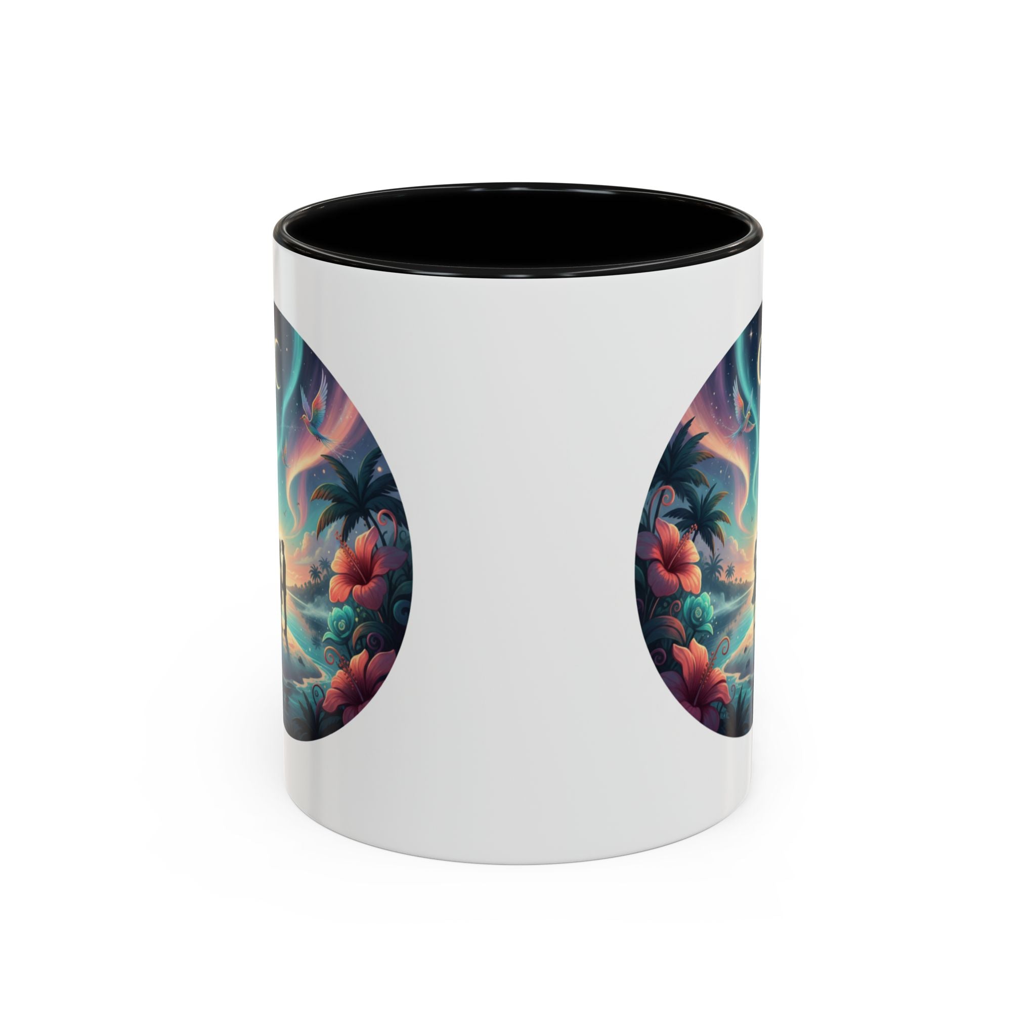 Tropical Sunset Coffee Mug — Romantic Beach Couple Accent Mug (11/15 oz)