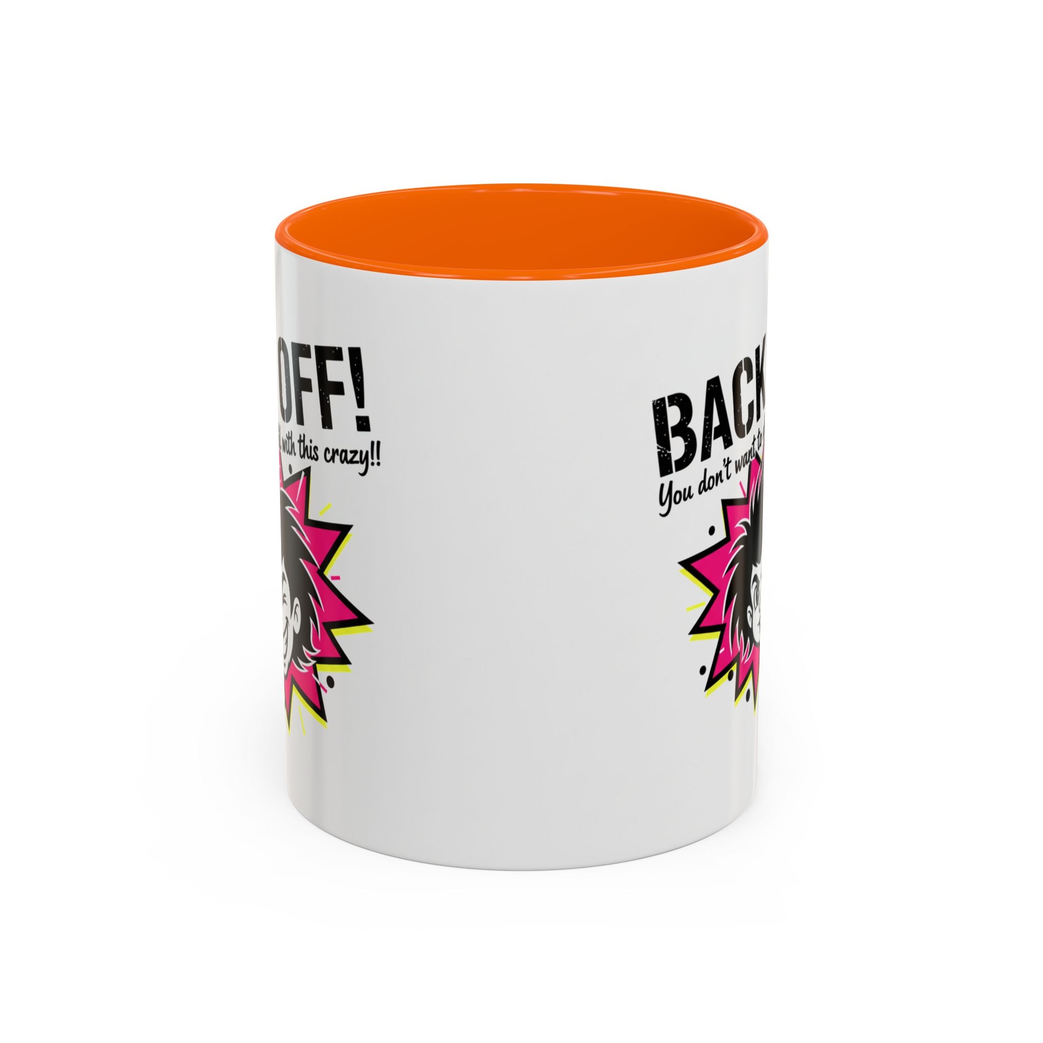 Back Off! Funny Cartoon Face Accent Coffee Mug — 11/15oz