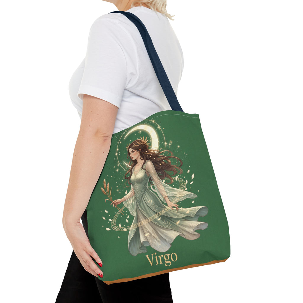 Mystic Moon Goddess Tote Bag — Ethereal Green All-Over Print Tote