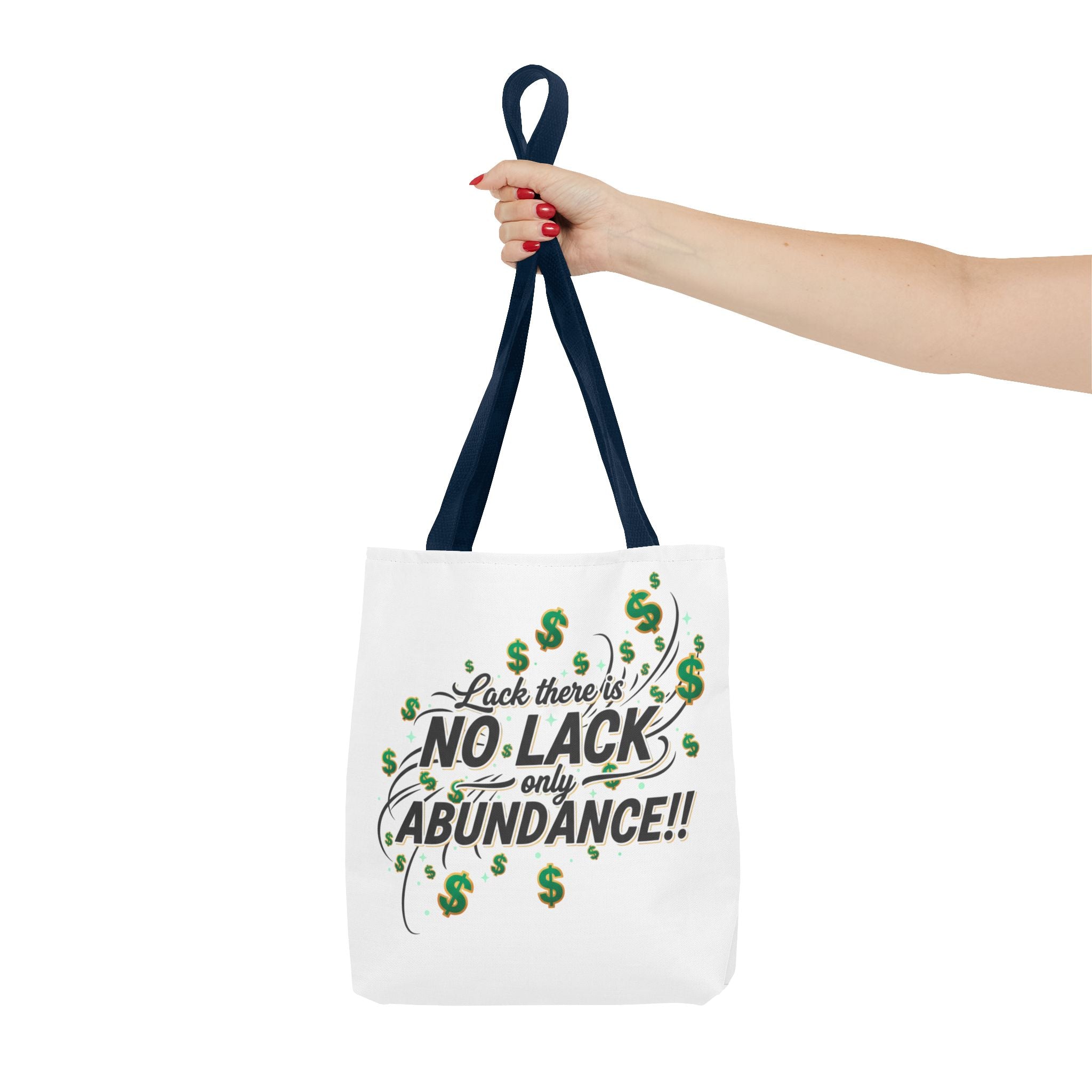 Abundance Tote Bag — "No Lack Only Abundance" Motivational Money Design