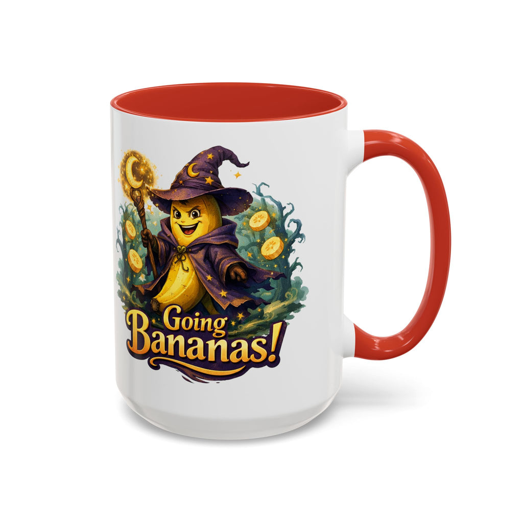 Going Bananas! Witch Banana Accent Coffee Mug — Fun Halloween Coffee Cup (11/15oz)