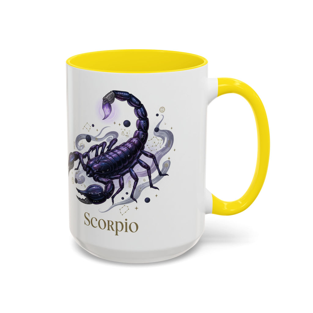 Scorpio Zodiac Coffee Mug — Purple Scorpion Accent Mug (11/15oz)