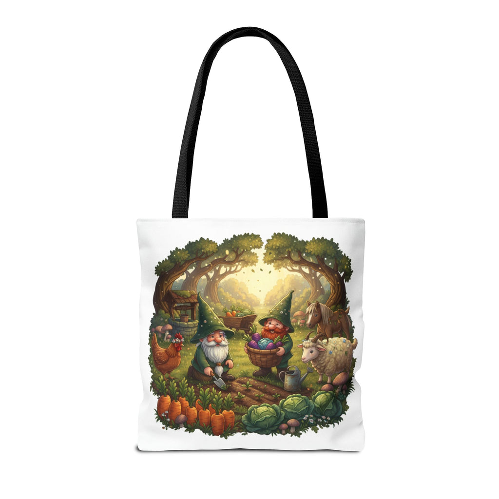 Gnome Garden Tote Bag — Whimsical Woodland Market Illustration