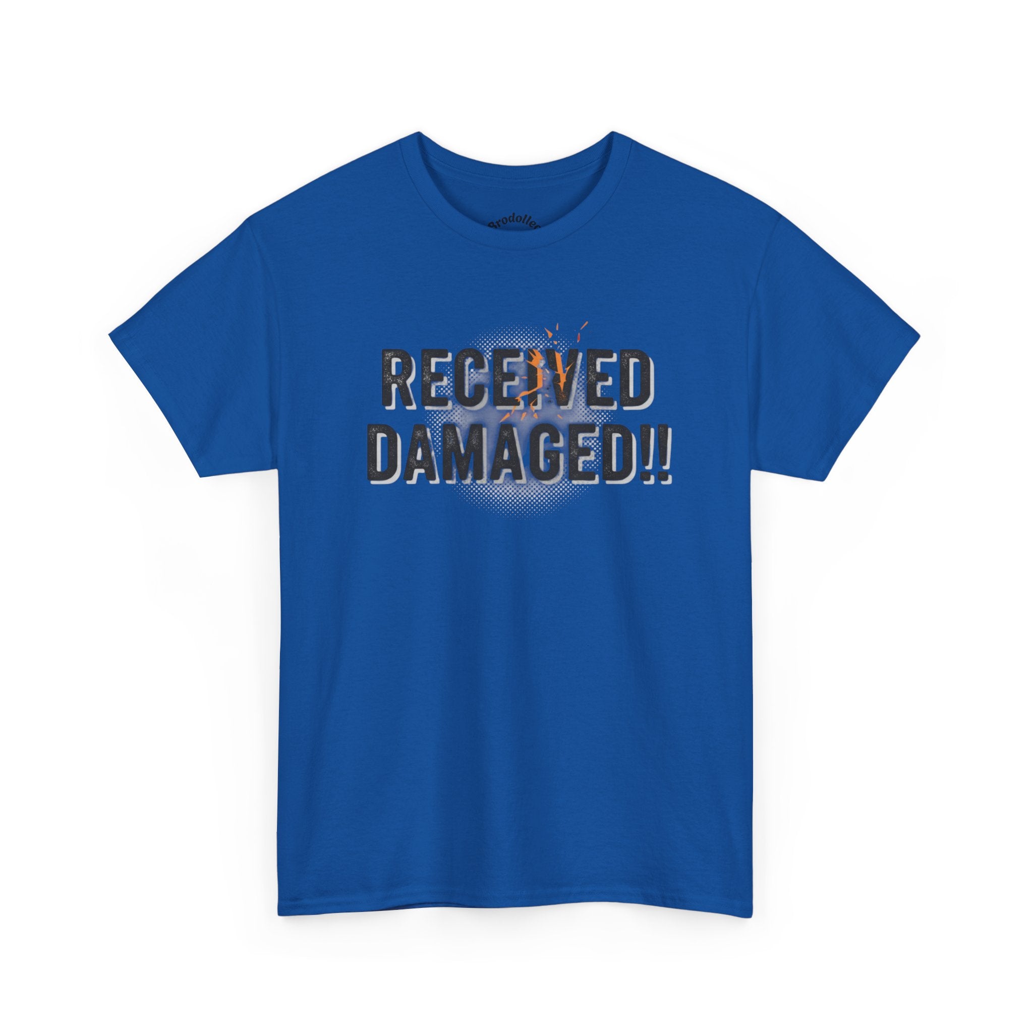 Received Damaged!! T‑Shirt — Funny Shipping Label Tee