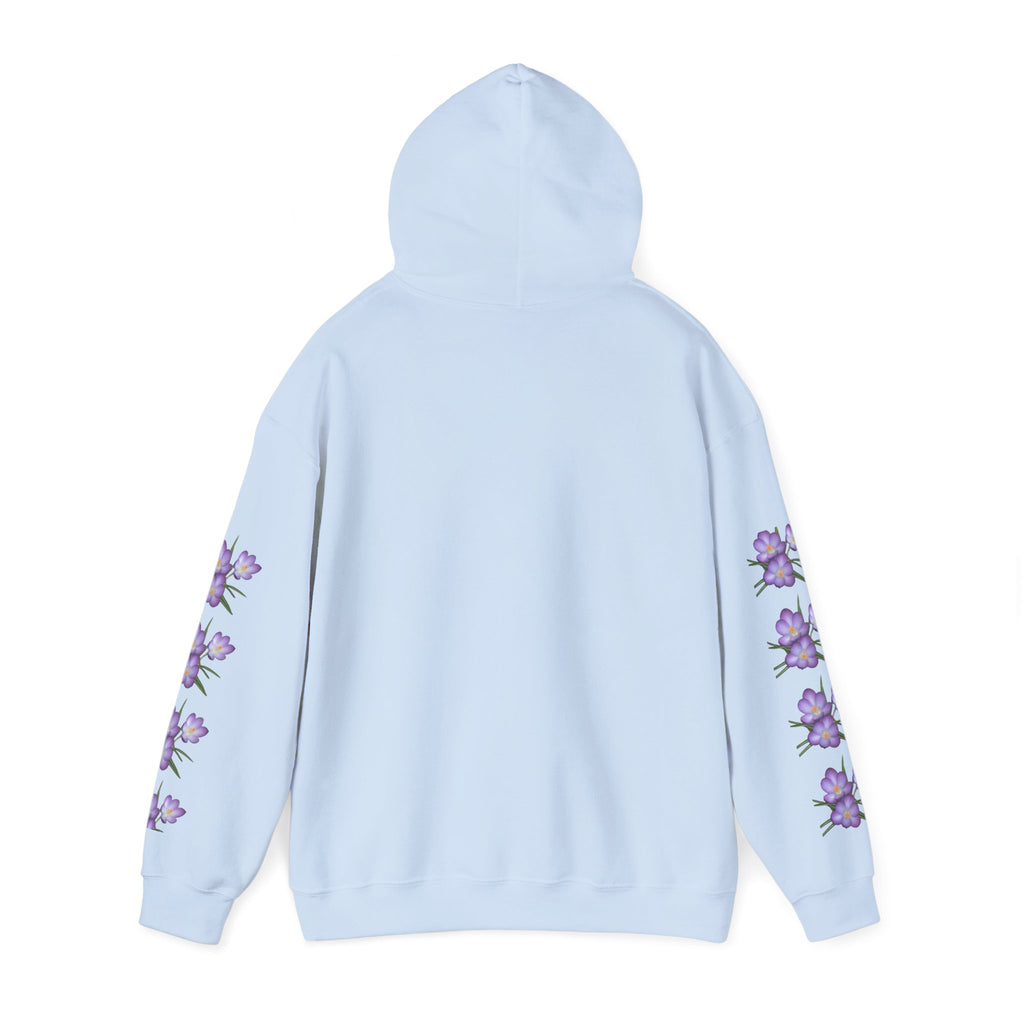 Purple Crocus Floral Hoodie — Spring Flower Graphic Sweatshirt