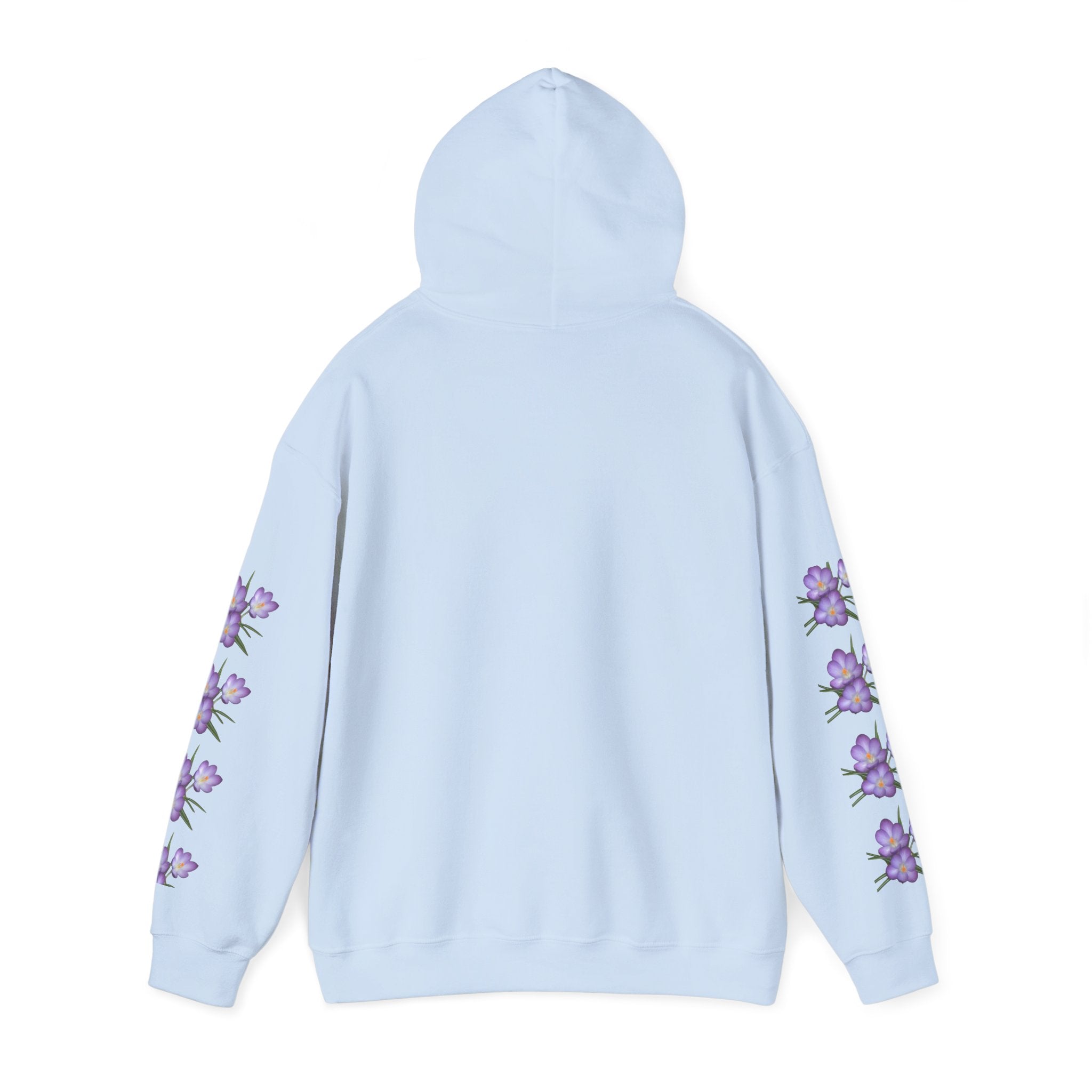 Purple Crocus Floral Hoodie — Spring Flower Graphic Sweatshirt
