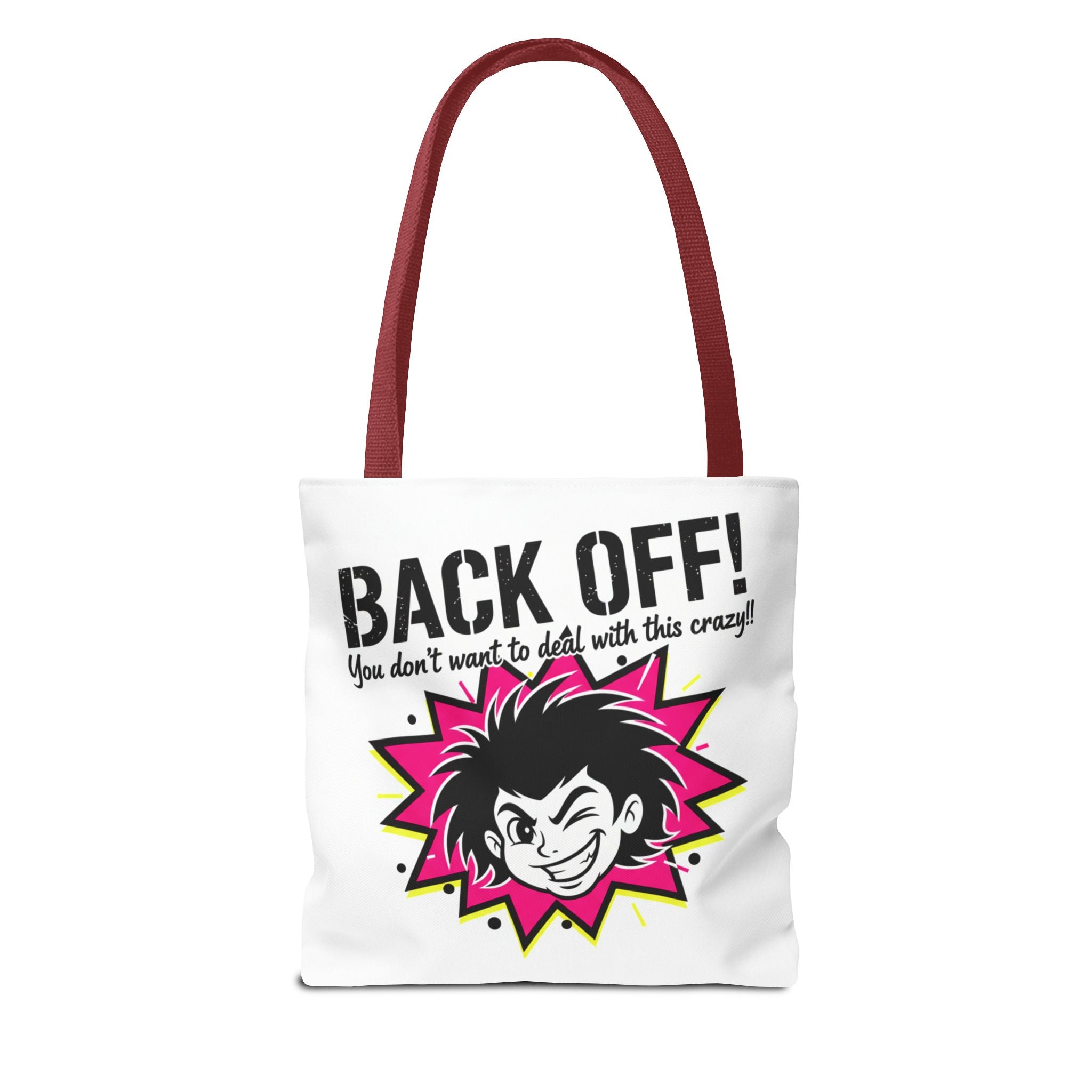 Back Off! Graphic Tote Bag — Funny Retro Punk Design