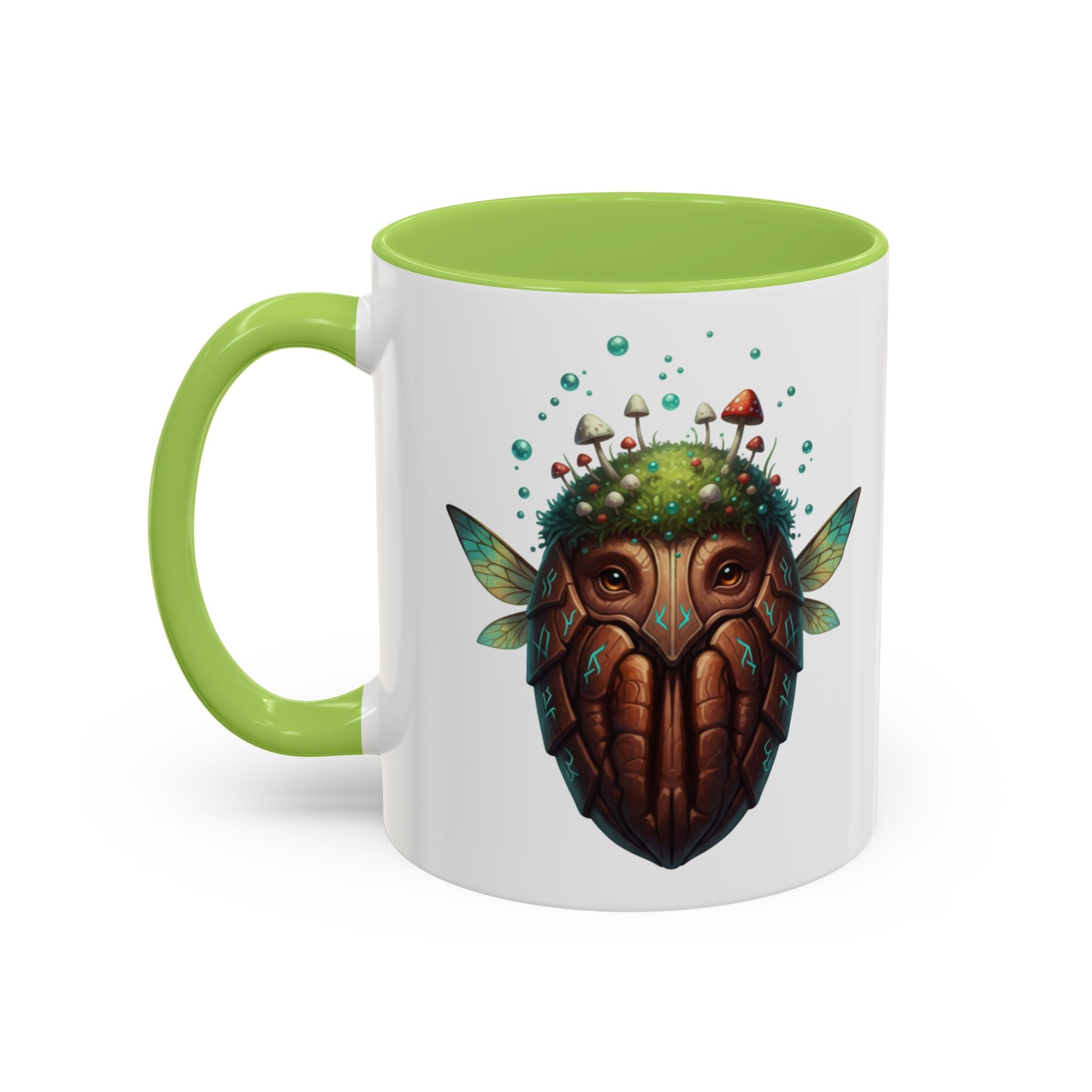 Mushroom Forest Mask Accent Coffee Mug — Fantasy Woodland Creature 11/15oz