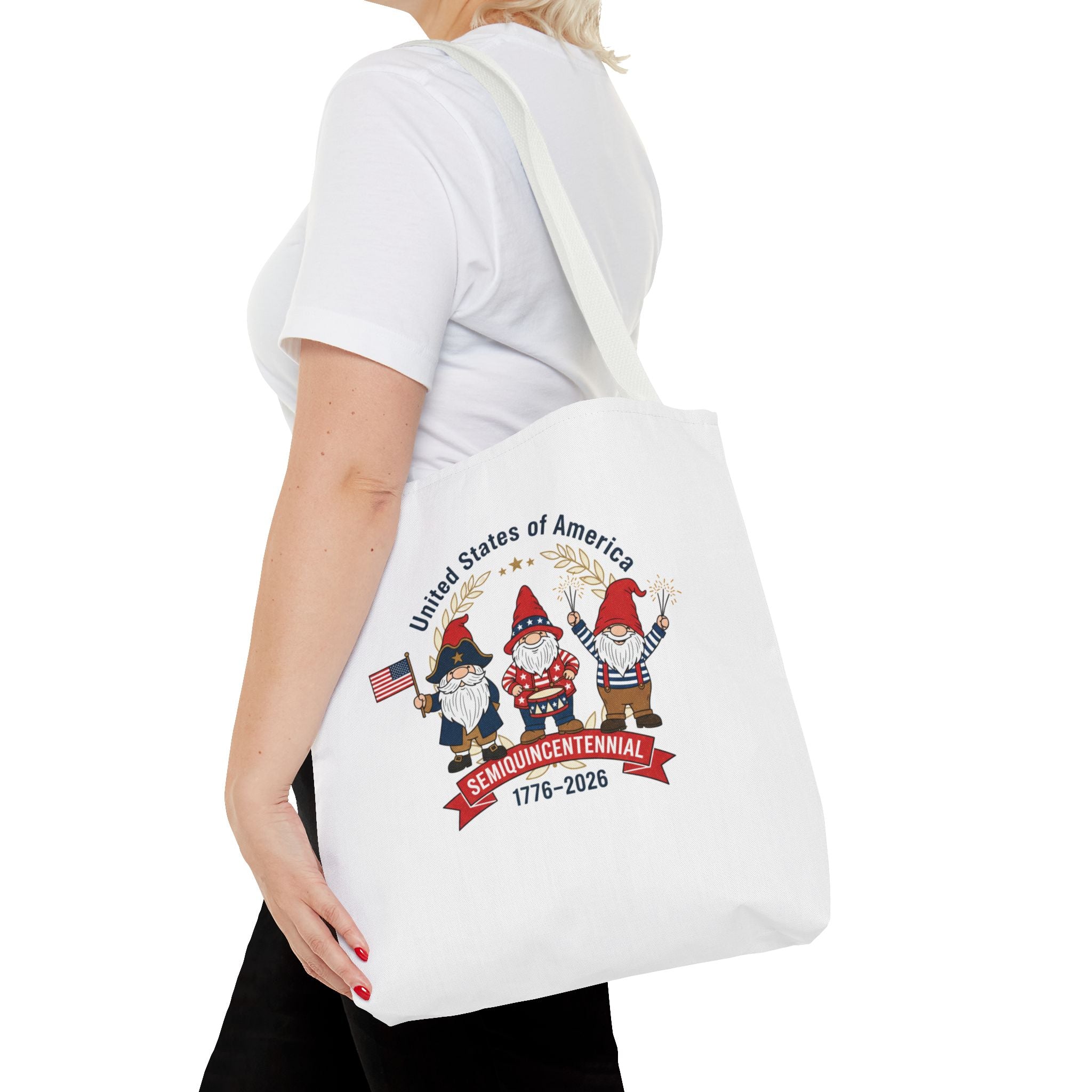 Tote Bag — USA 250th Semiquincentennial 1776–2026 Patriotic Gnome Tote