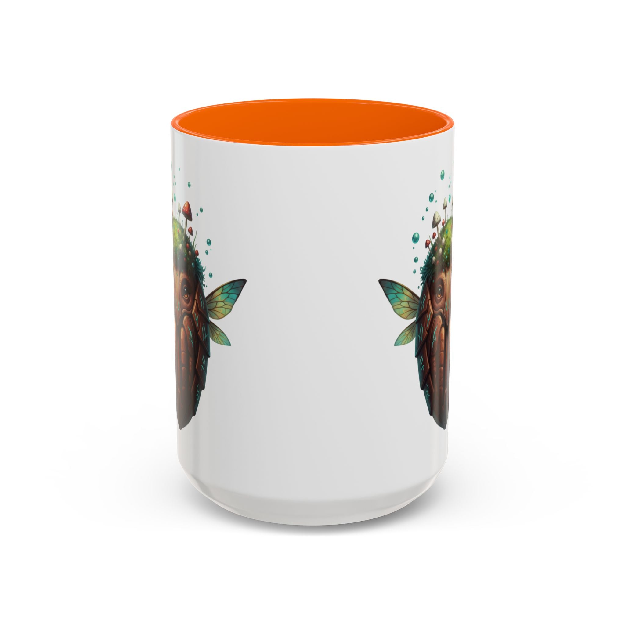 Mushroom Forest Mask Accent Coffee Mug — Fantasy Woodland Creature 11/15oz