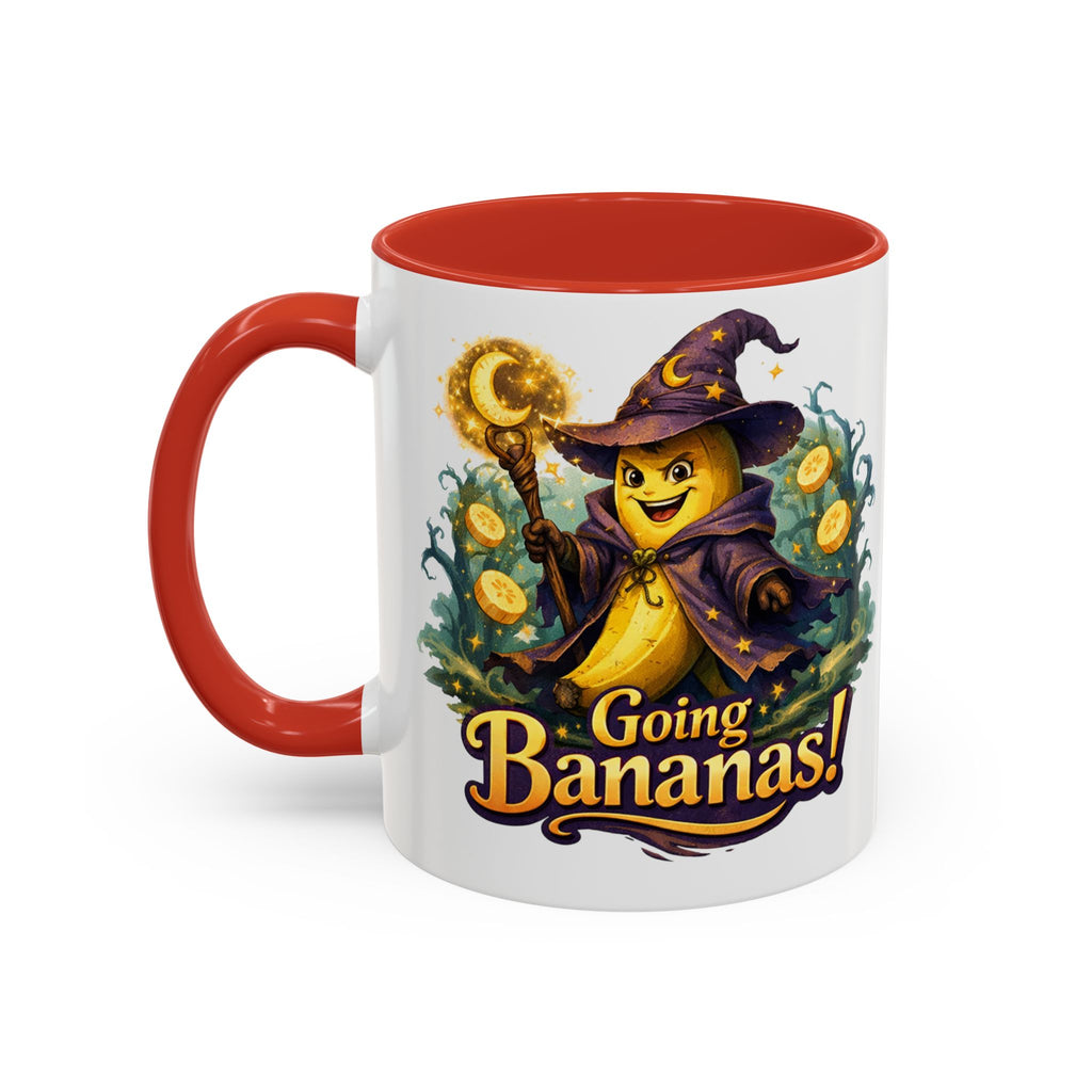 Going Bananas! Witch Banana Accent Coffee Mug — Fun Halloween Coffee Cup (11/15oz)