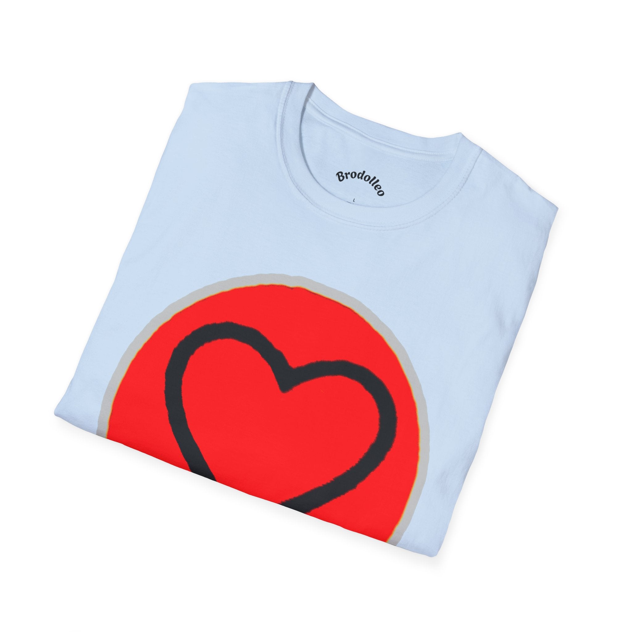 Heart Badge T-Shirt — Red Circle Love Graphic Tee