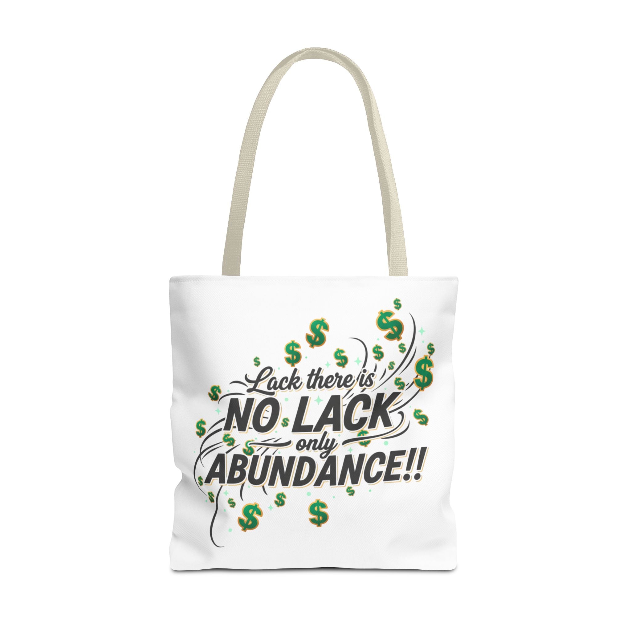 Abundance Tote Bag — "No Lack Only Abundance" Motivational Money Design