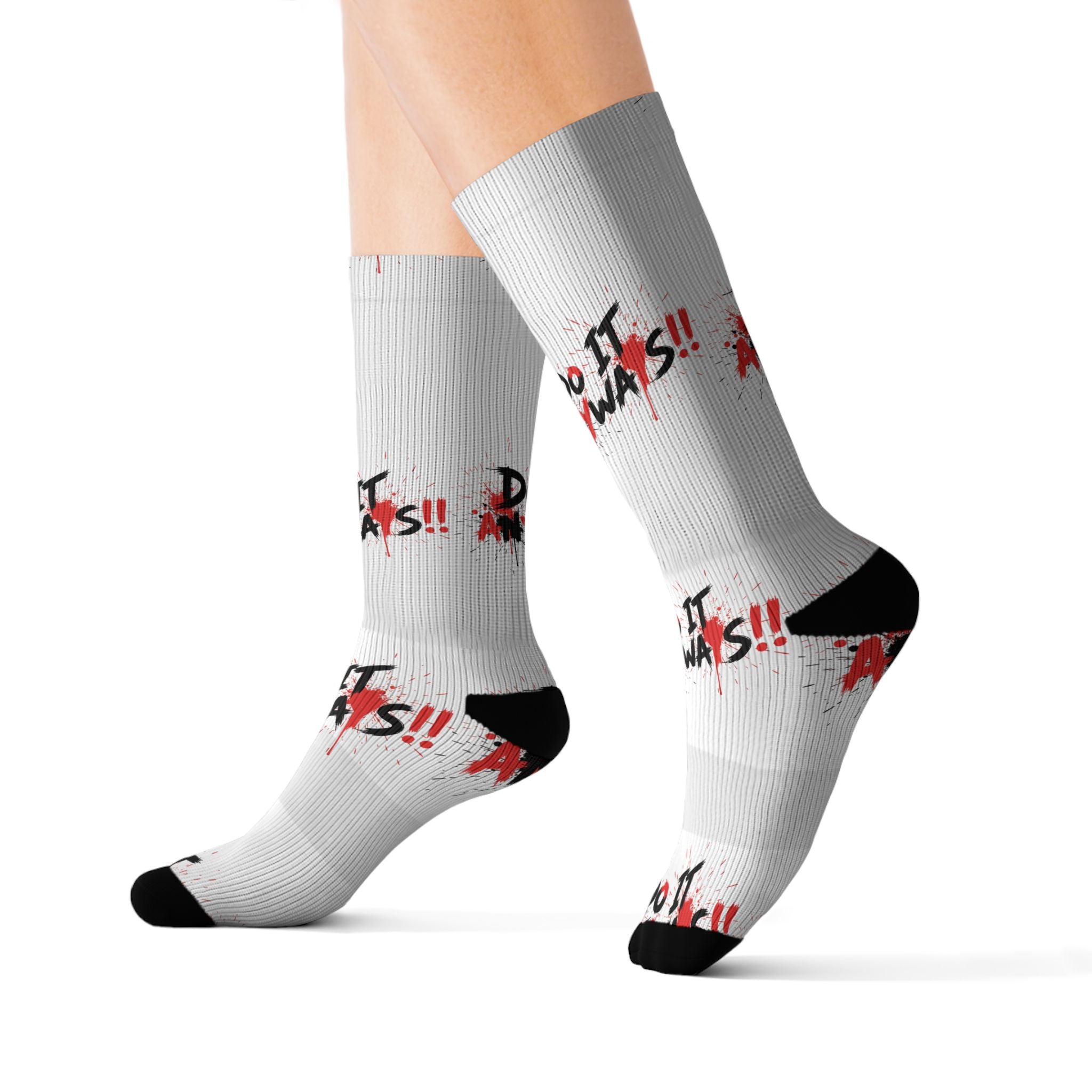 Sublimation Socks - “Do It Always!!” Graphic Athletic Crew Socks