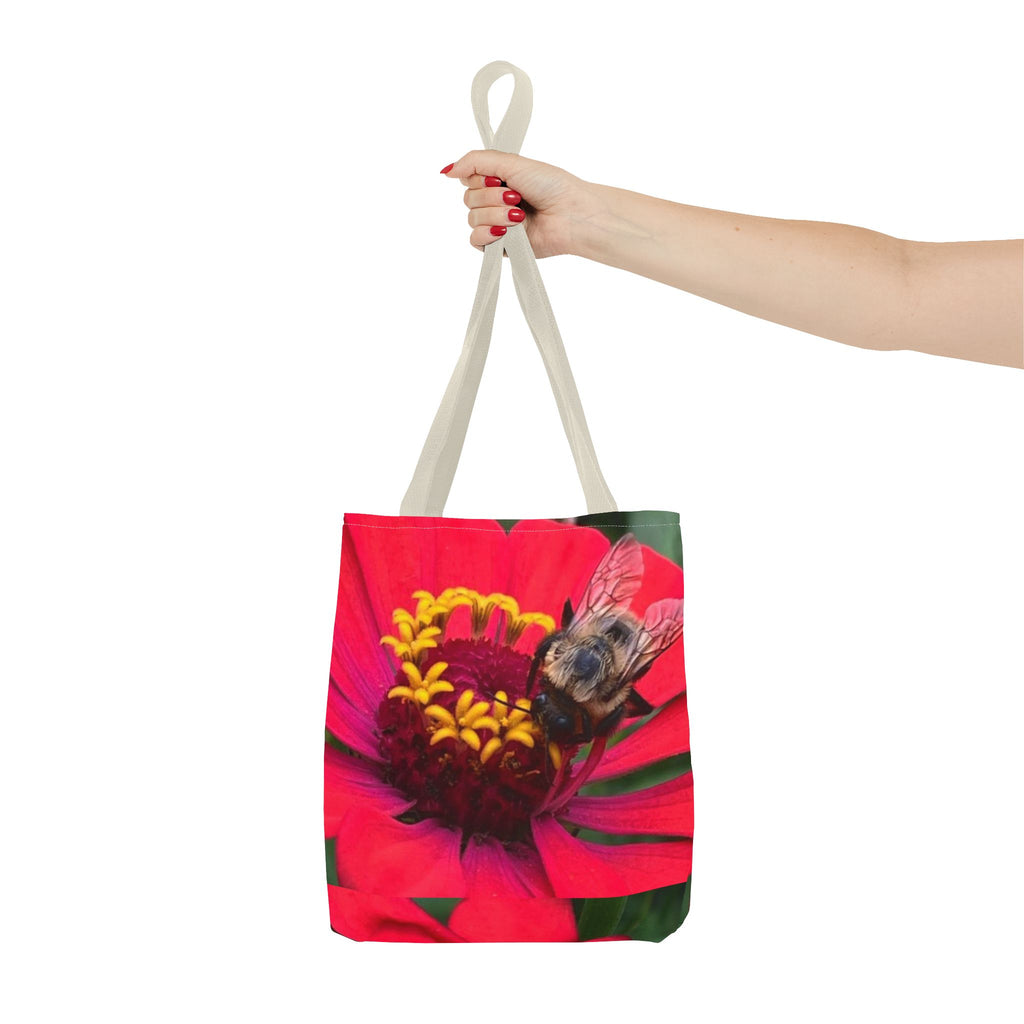 Floral Bee Tote Bag — Red Zinnia Garden Shopper