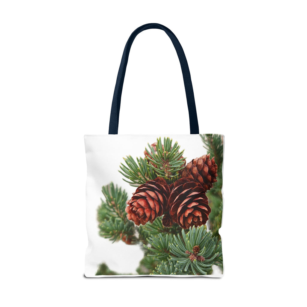 Pinecone Winter Tote Bag — Botanical Evergreen Holiday Market Bag