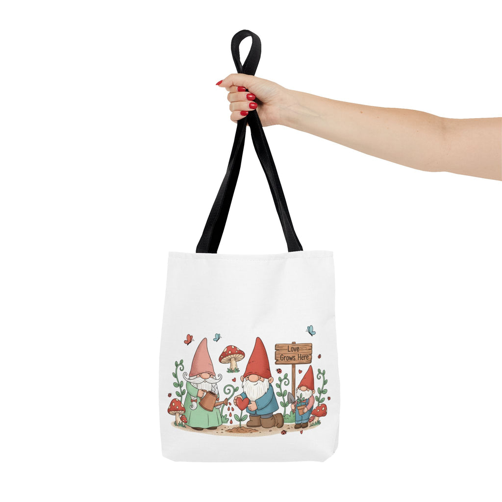 Gnome Garden Tote Bag – Cute Mushroom Gnomes All-Over Print