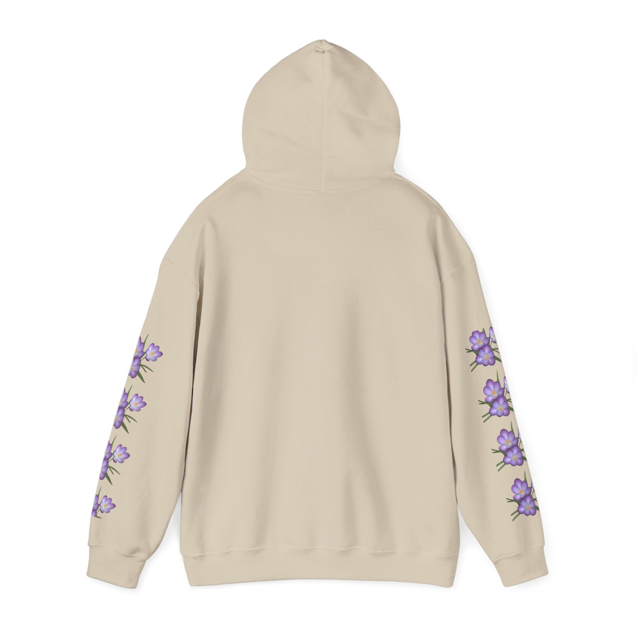 Purple Crocus Floral Hoodie — Spring Flower Graphic Sweatshirt