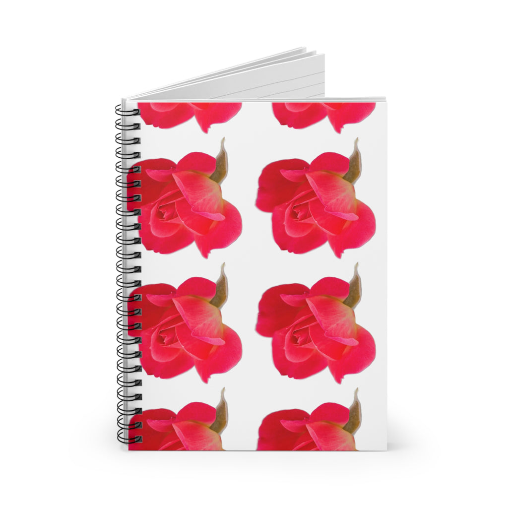 Floral Rose Pattern Spiral Notebook – Ruled Lined Journal for Notes & Gifts