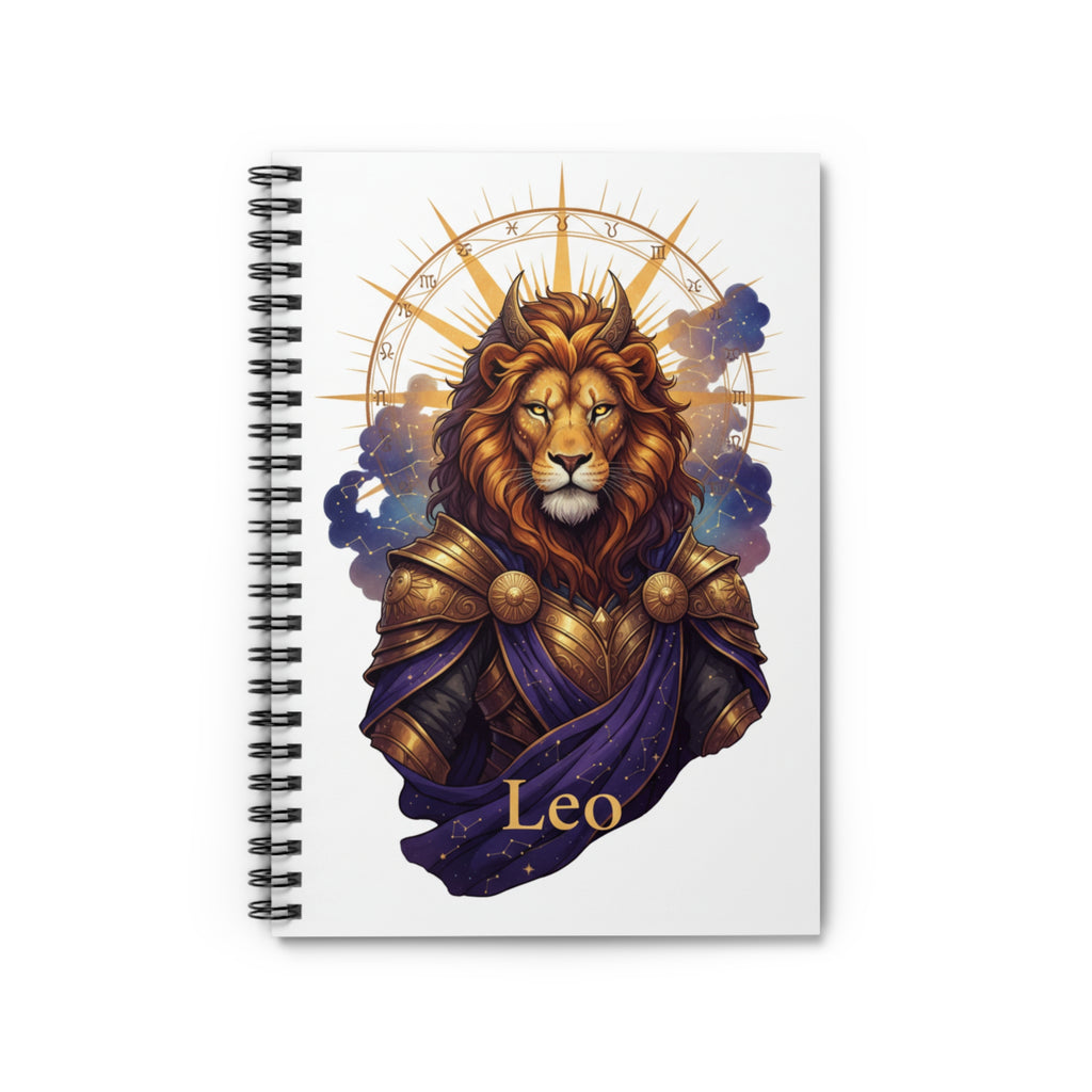 Leo Zodiac Spiral Notebook — Regal Lion Astrology Journal (Ruled)