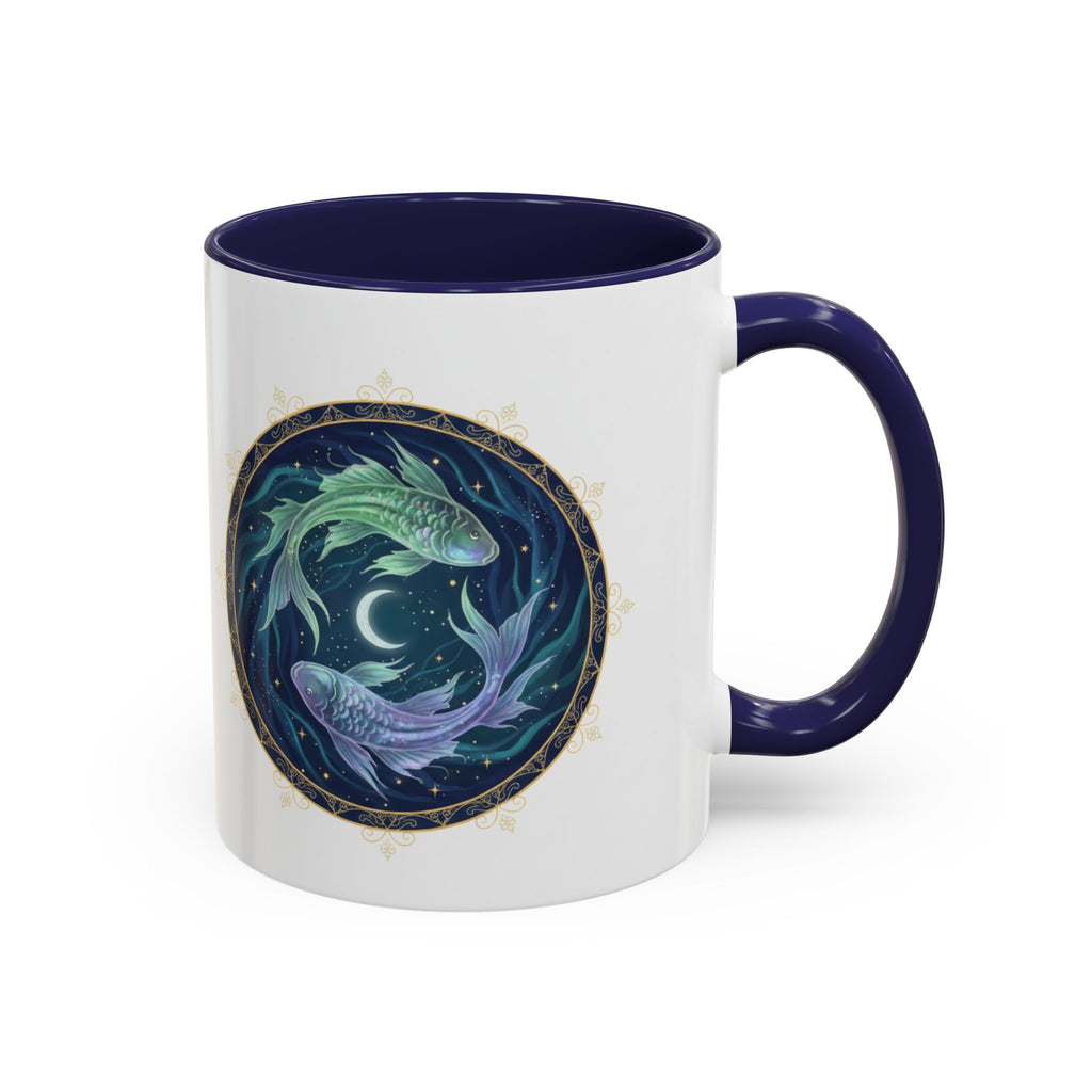 Koi Yin Yang Coffee Mug — Celestial Fish Moon Ceramic Accent Mug (11/15oz)