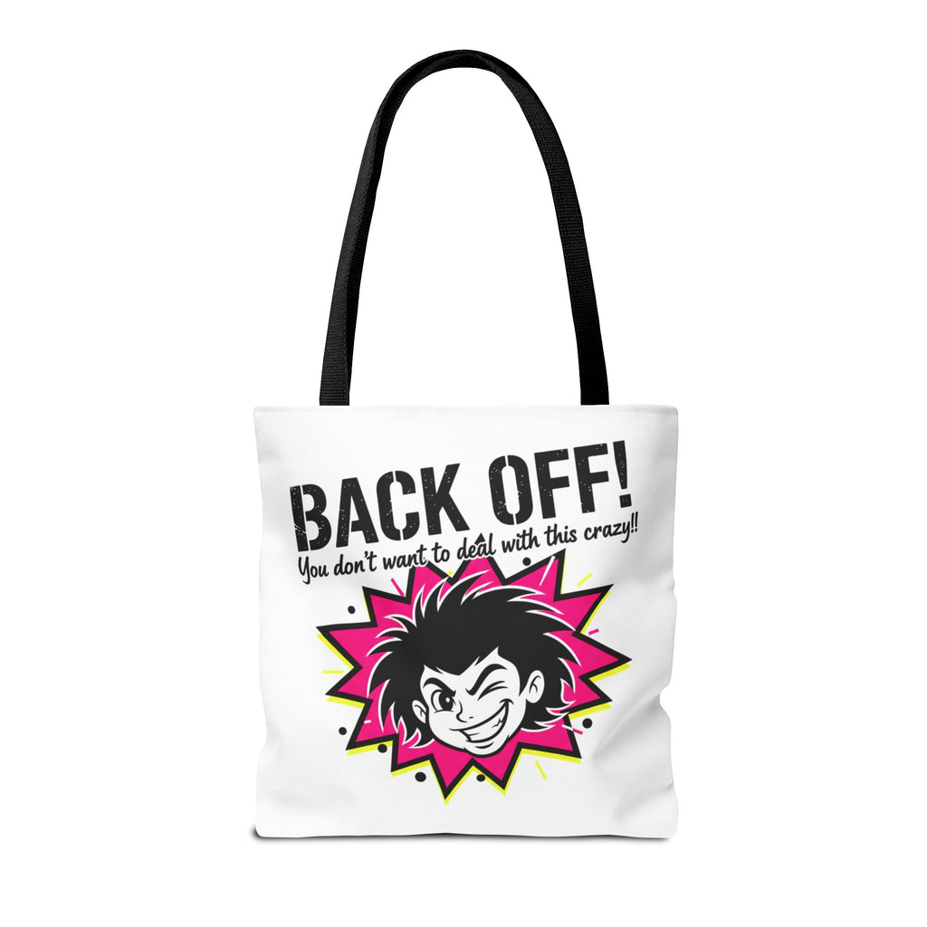 Back Off! Graphic Tote Bag — Funny Retro Punk Design