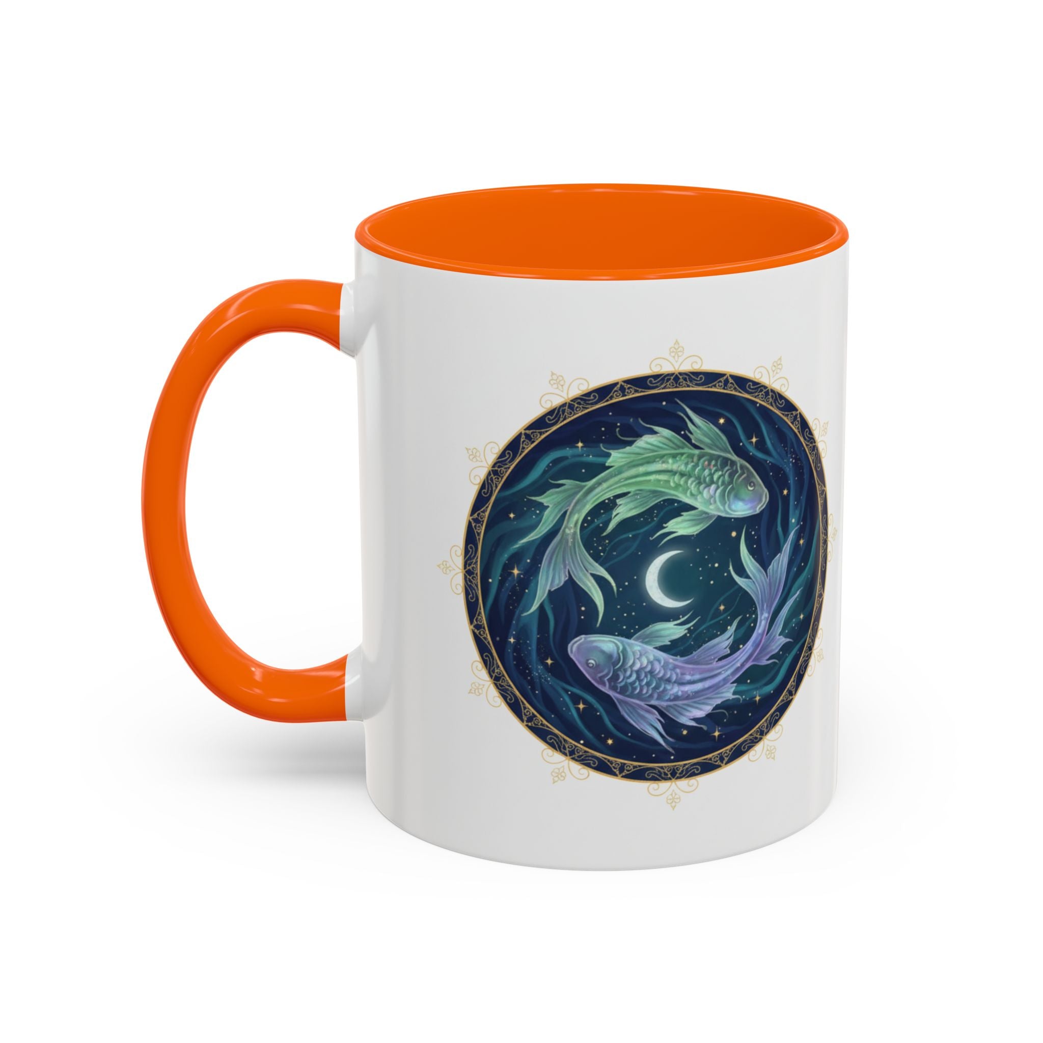 Koi Yin Yang Coffee Mug — Celestial Fish Moon Ceramic Accent Mug (11/15oz)