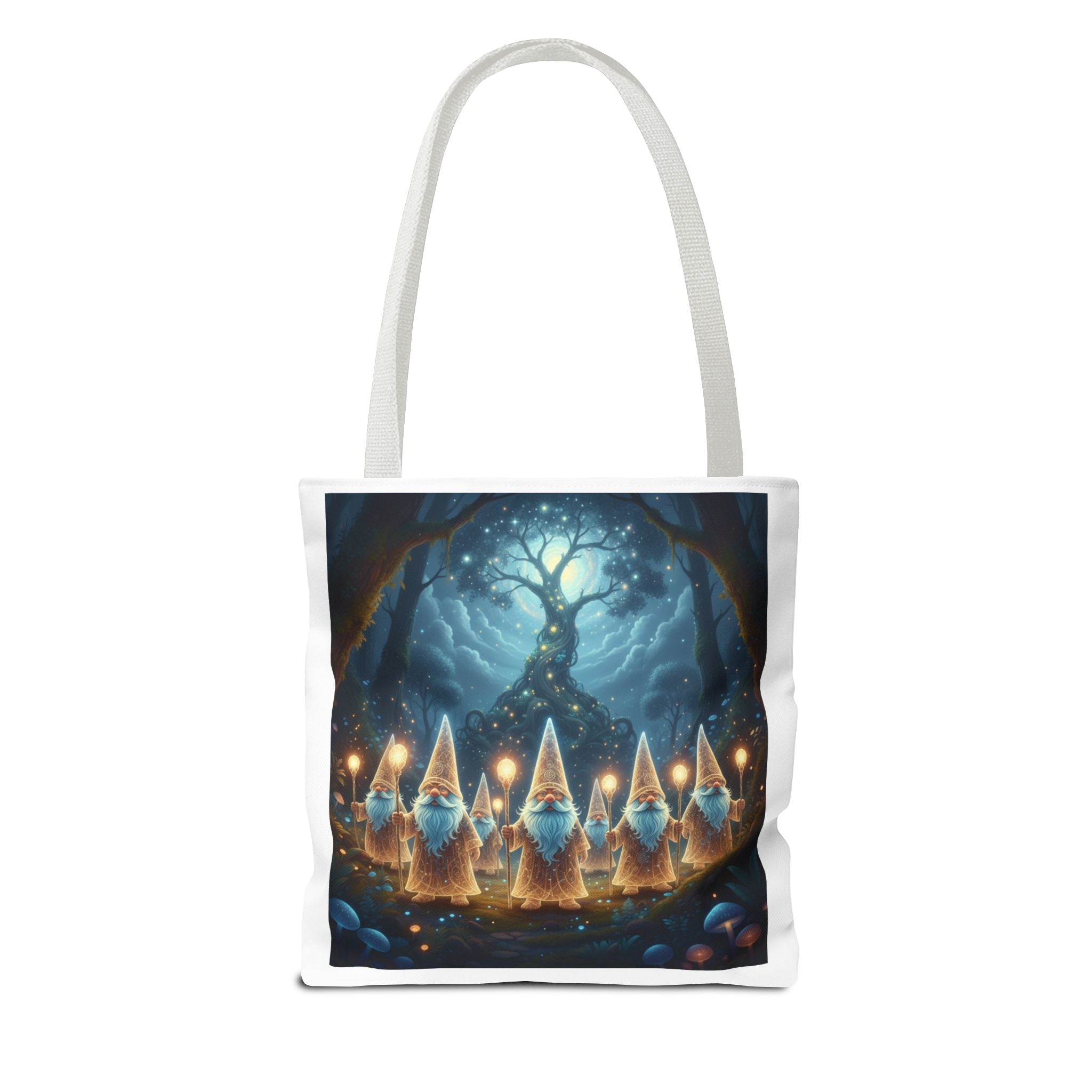 Mystical Gnome Forest Tote Bag — Candlelight Woodland Magic AOP