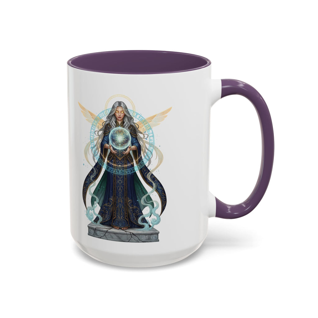 Mystic Oracle Coffee Mug — Woman with Crystal Ball Accent Mug