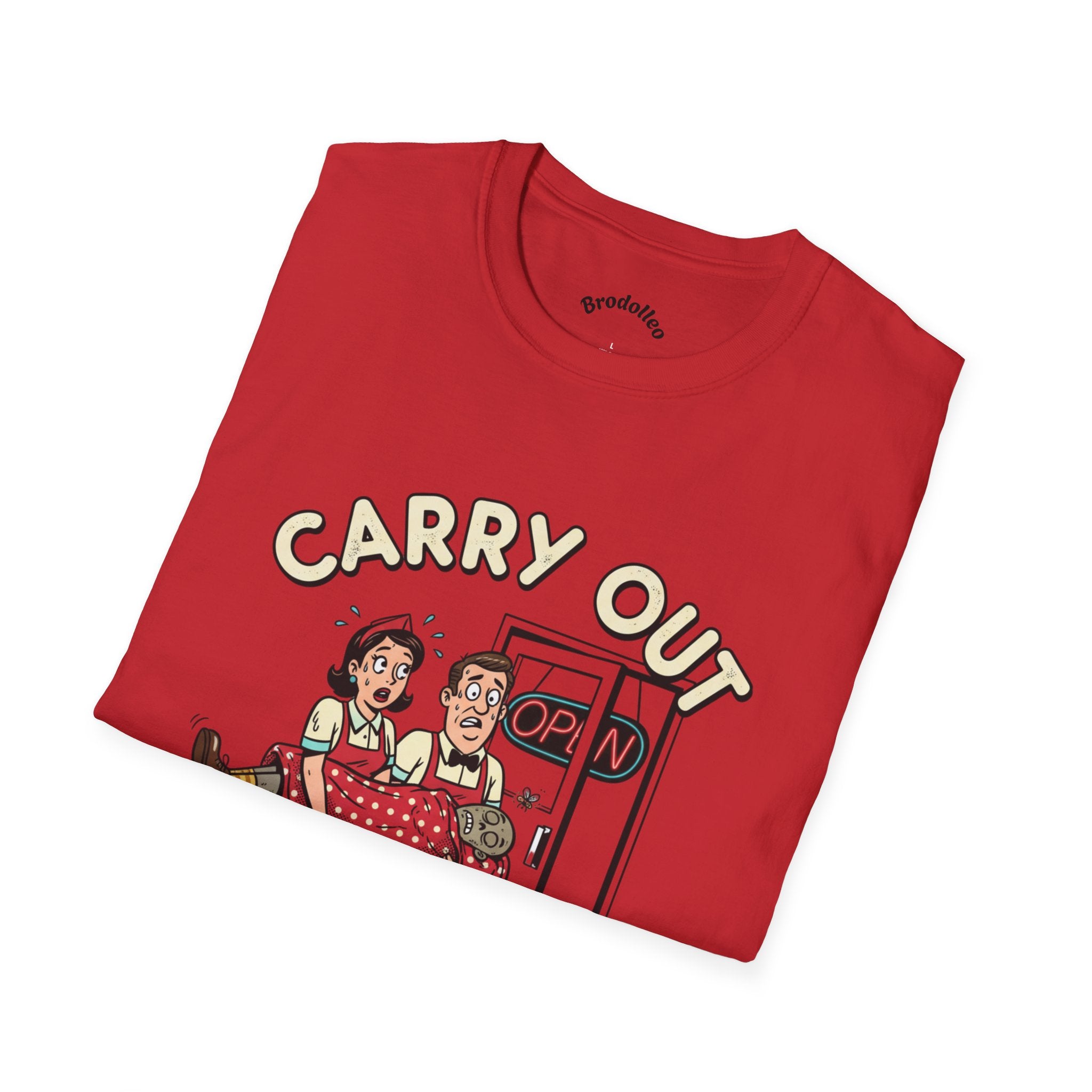 Carry Out T-Shirt — Retro 'Carry Out: Service With a Smile' Vintage Diner Tee