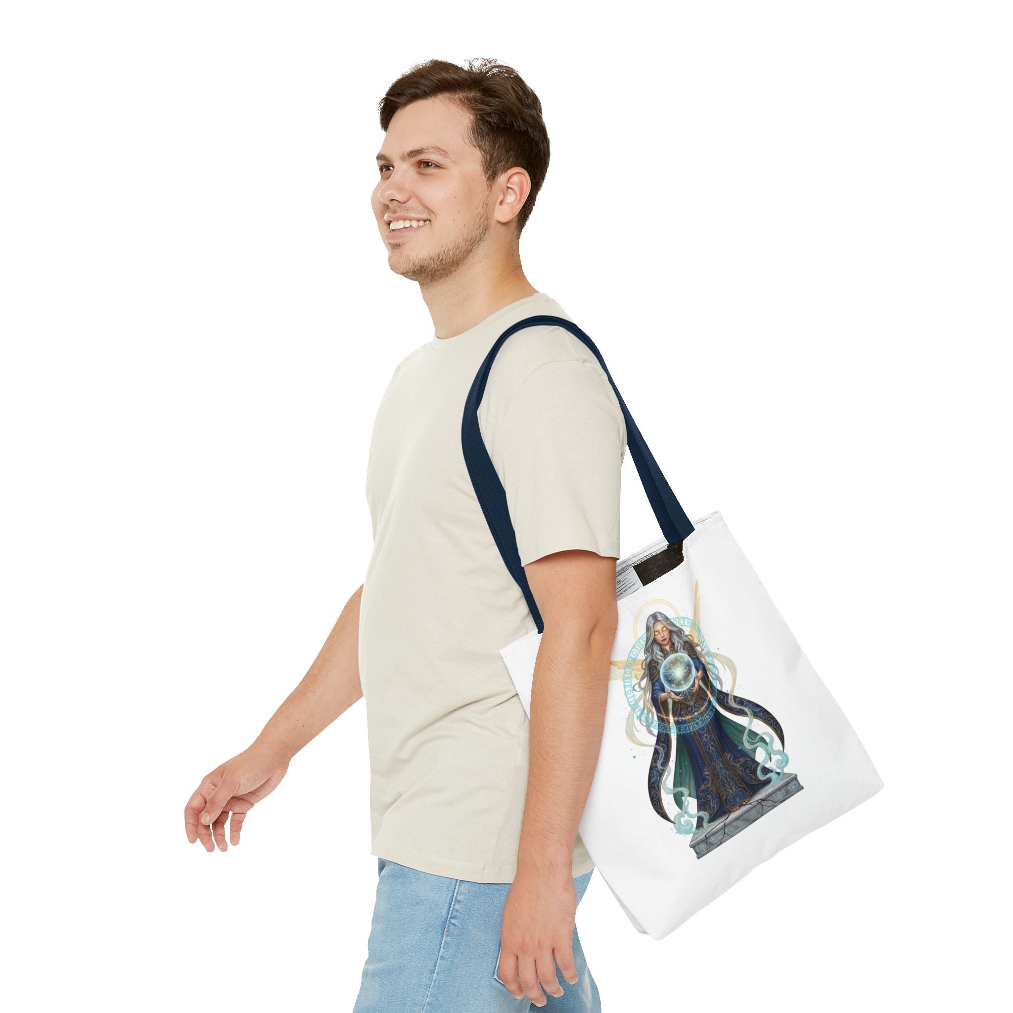 Mystic Oracle Tote Bag — Crystal Ball Seer Illustration
