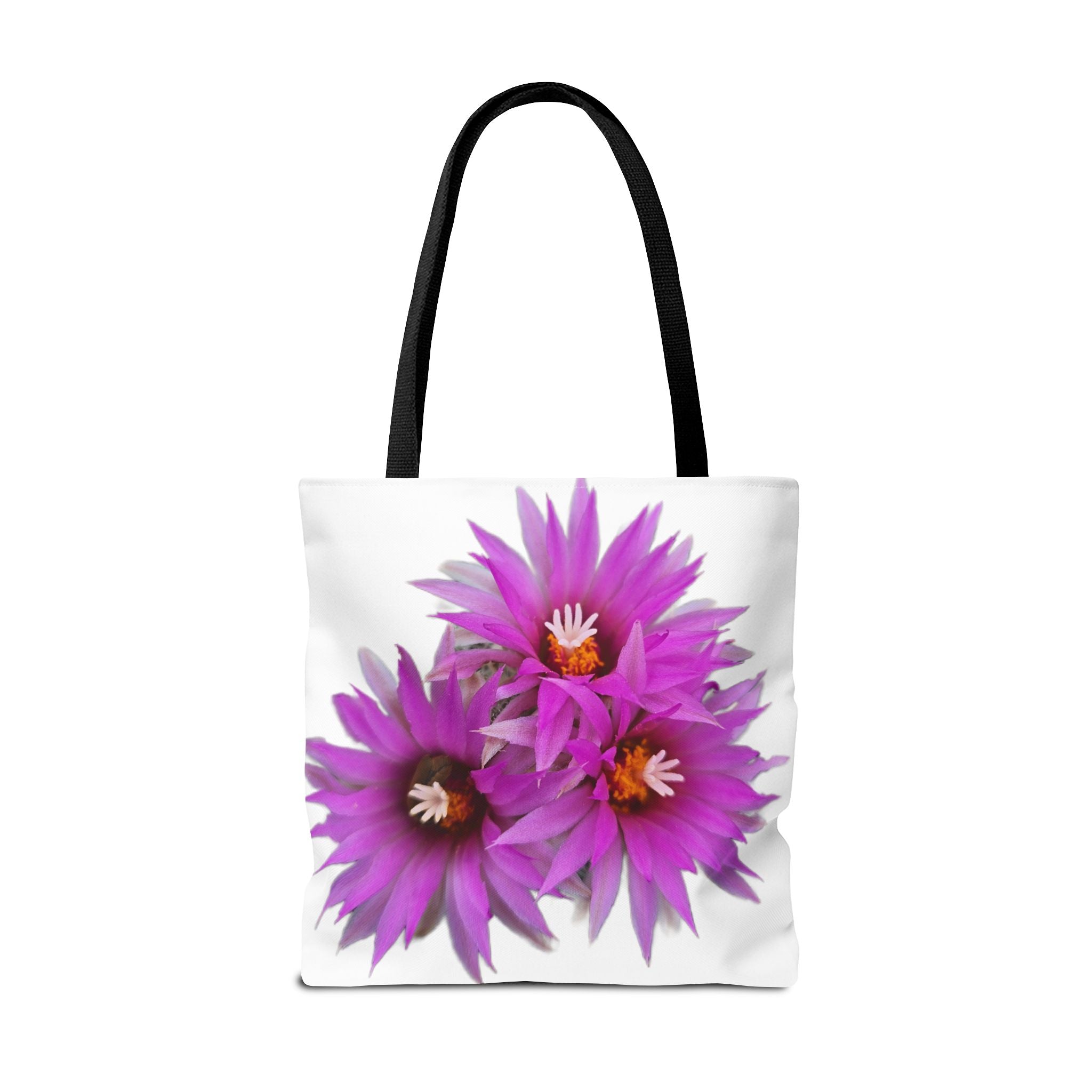Pink Cactus Flower Tote Bag — Vibrant Desert Floral All-Over Print Tote