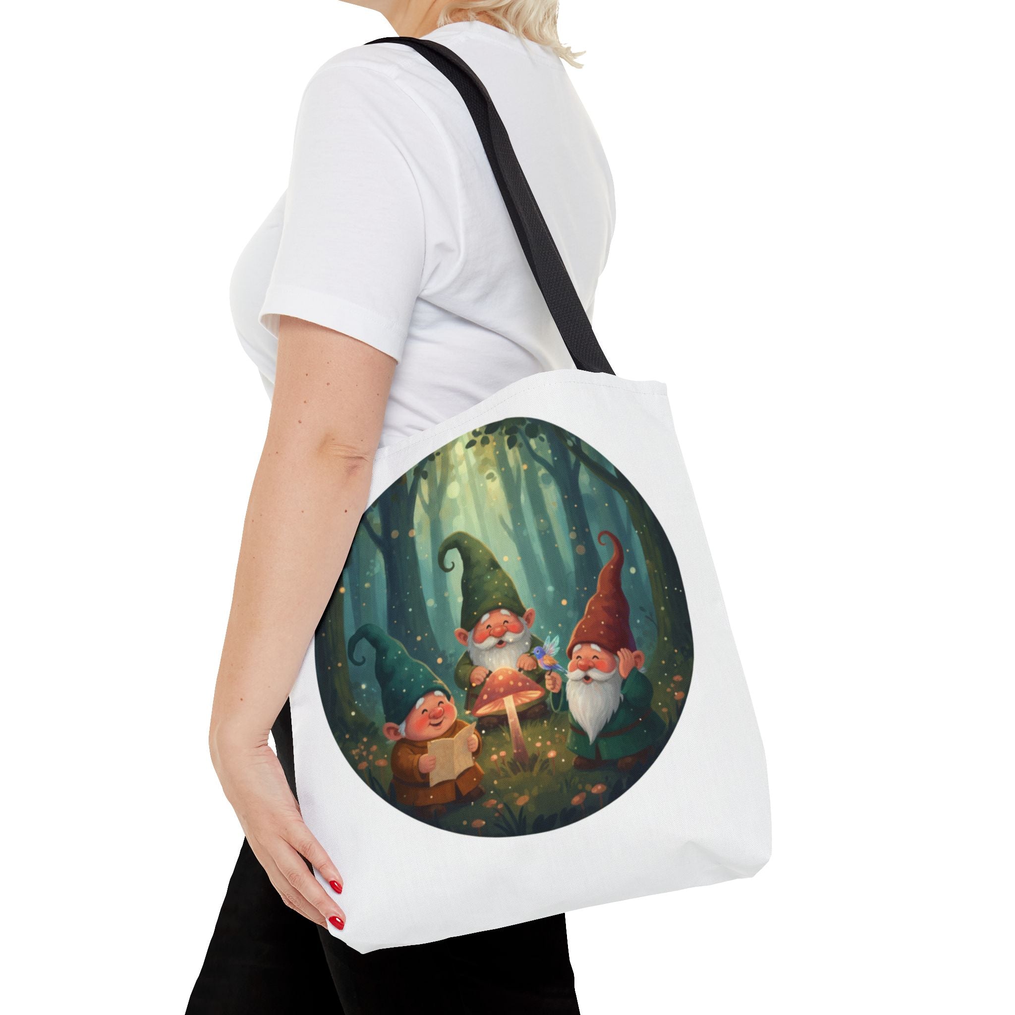 Gnome Forest Tote Bag — Magical Woodland Gnomes All-Over Print