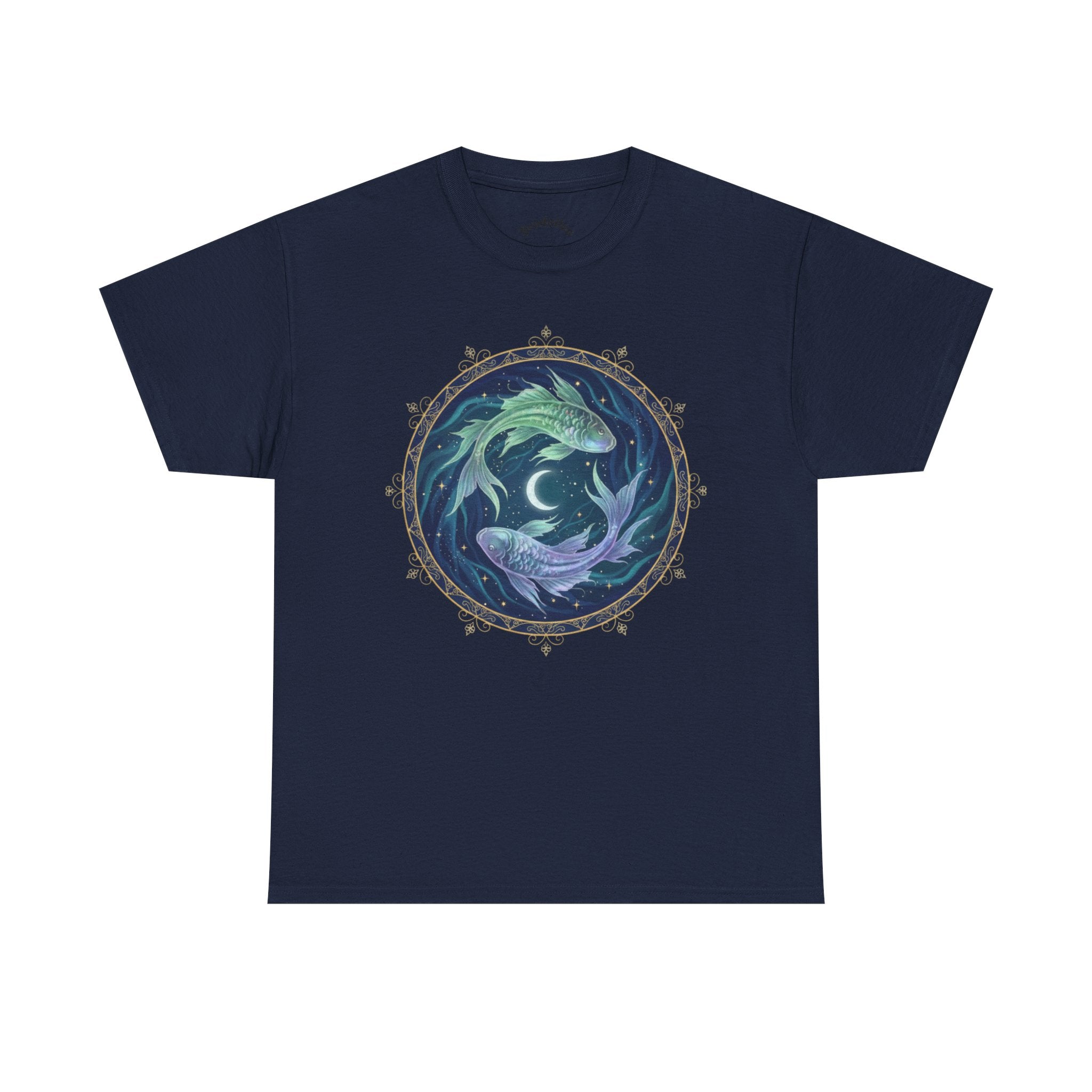 Pisces Fish Tee — Celestial Koi Moon Graphic T-Shirt