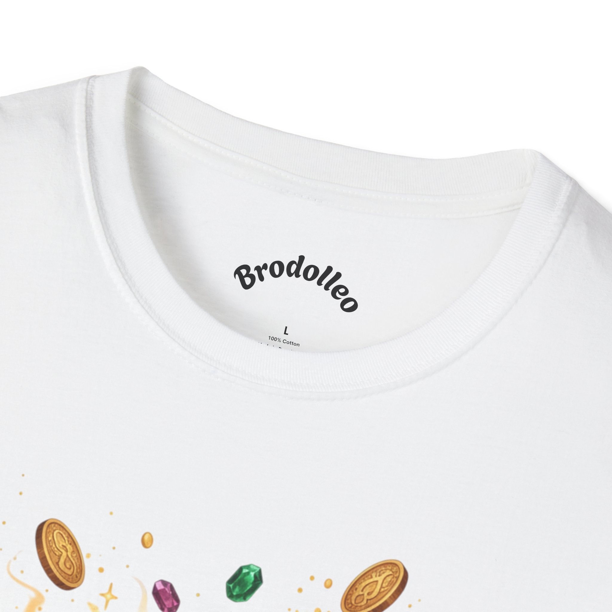 Treasure Pouch T-Shirt — Gold Coins & Gems Fantasy Graphic Tee