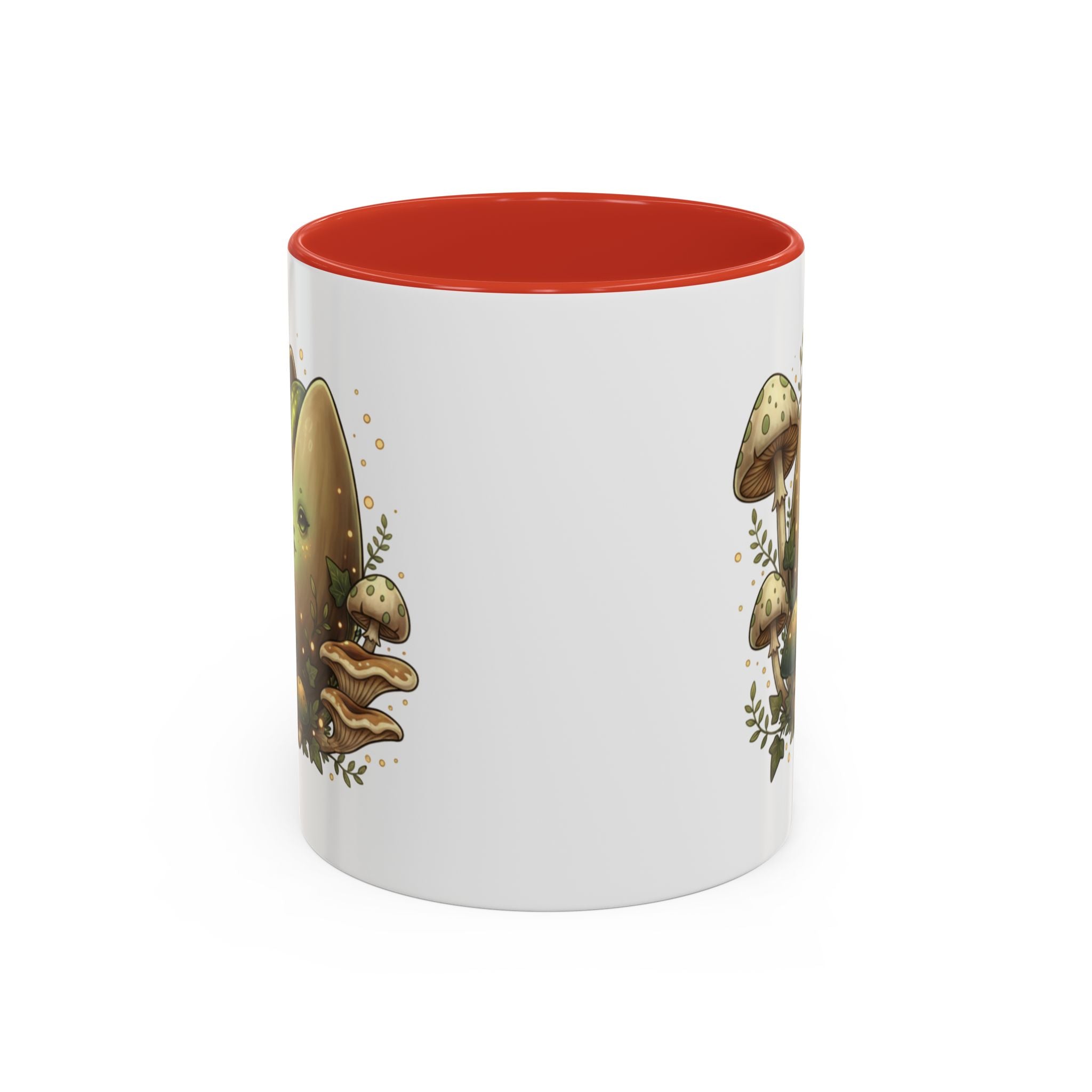 Mushroom Forest Accent Coffee Mug — Cute Woodland Fungi Design (11/15oz)