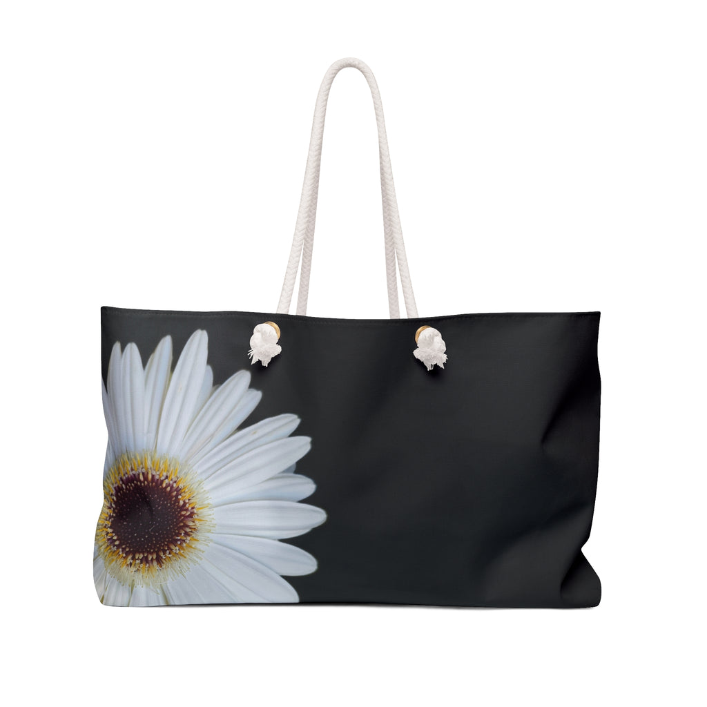 Daisy Black Weekender Bag – Floral Oversized Travel Tote