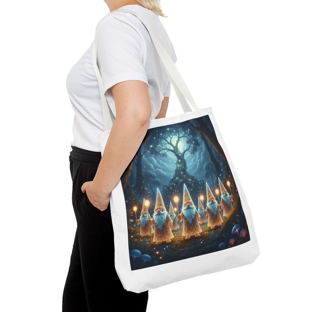 Mystical Gnome Forest Tote Bag — Candlelight Woodland Magic AOP