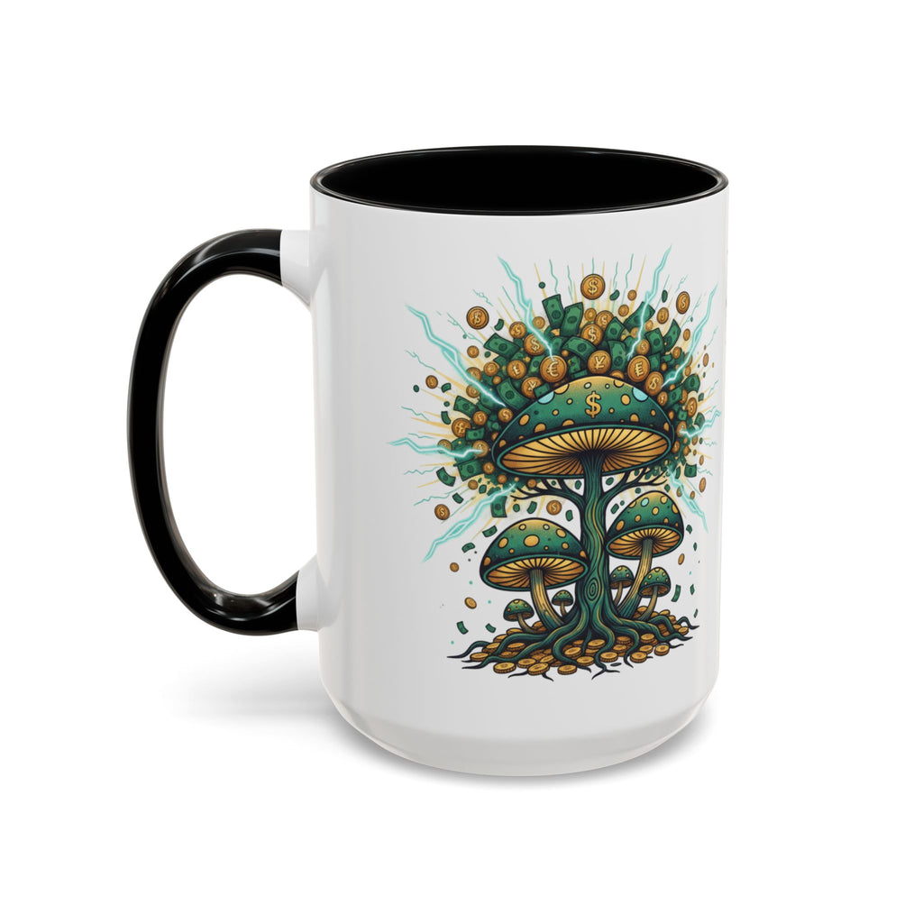 Accent Coffee Mug — 'Money Flows to Me Freely' Mushroom Abundance Design (11/15oz)