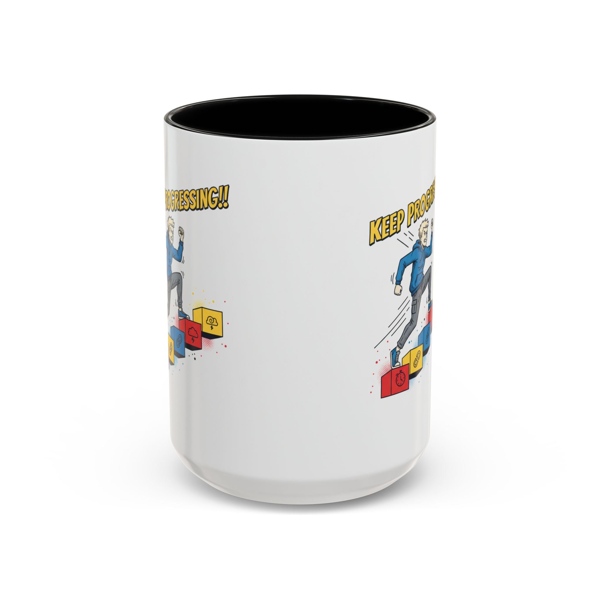 Keep Progressing Coffee Mug — Motivational Accent Mug (11/15oz)