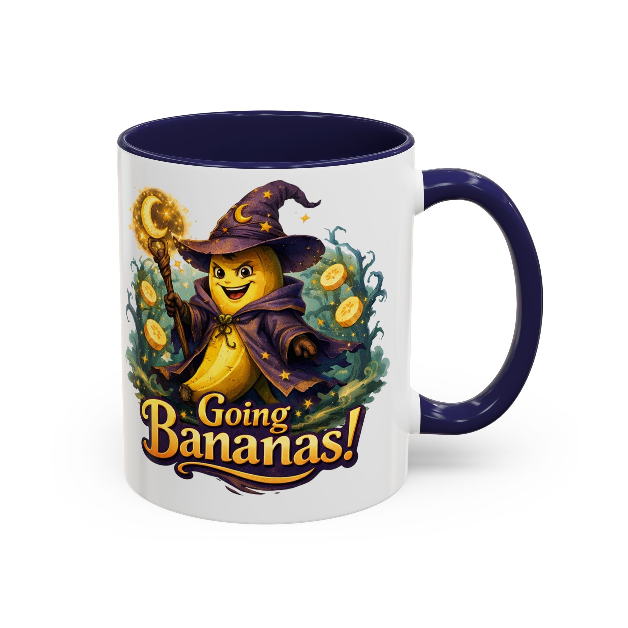 Going Bananas! Witch Banana Accent Coffee Mug — Fun Halloween Coffee Cup (11/15oz)