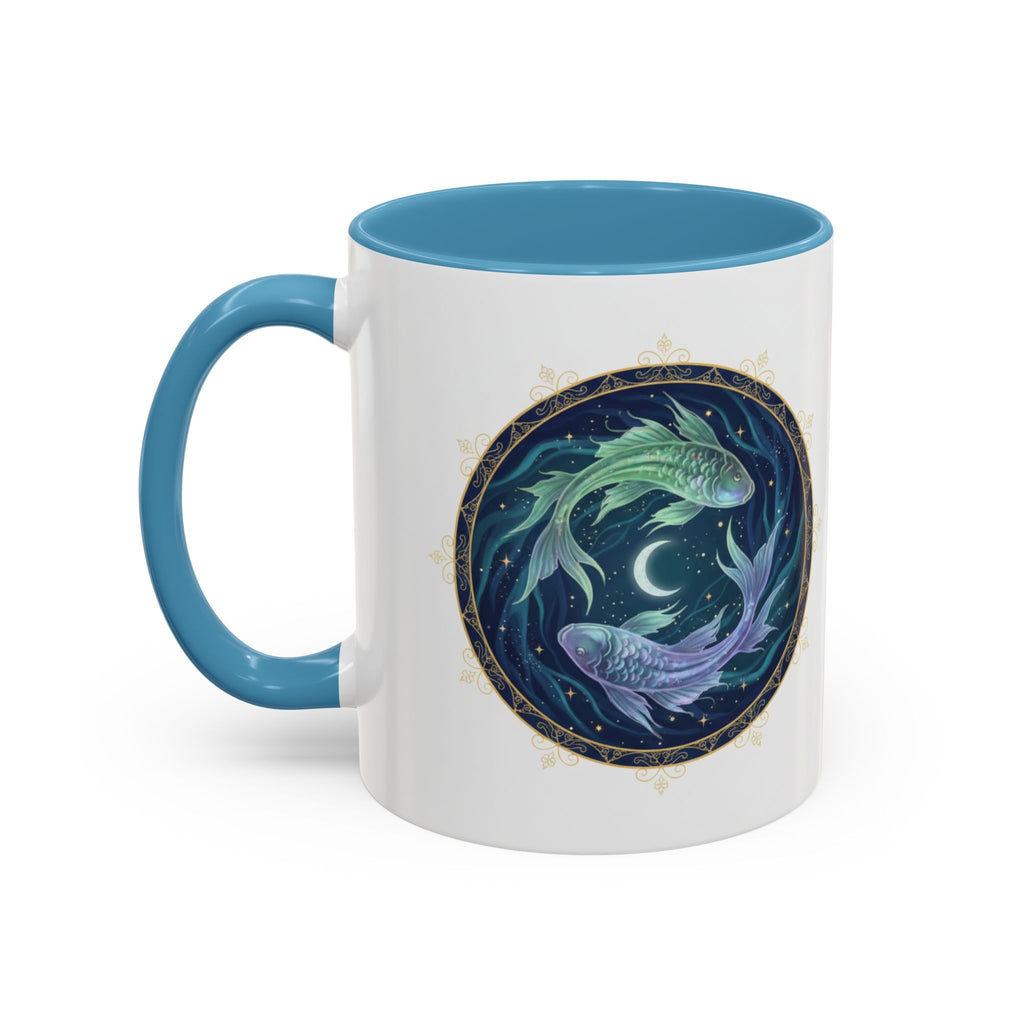 Koi Yin Yang Coffee Mug — Celestial Fish Moon Ceramic Accent Mug (11/15oz)