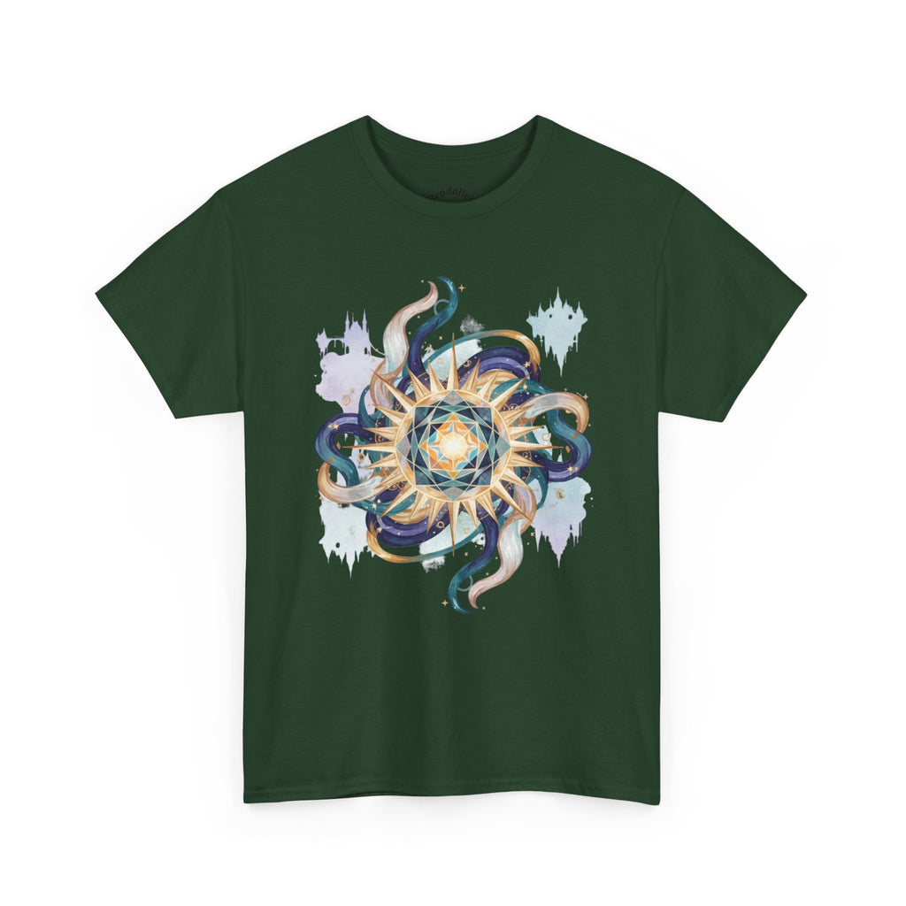 Sunburst Octopus Graphic Tee — Nautical Mystic Sea Creature T-Shirt