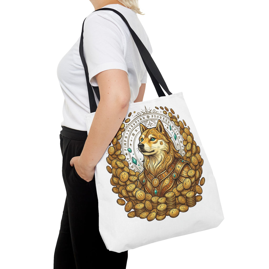 Dogecoin Shiba Inu Coin Pile Tote Bag — Crypto Meme Art Tote