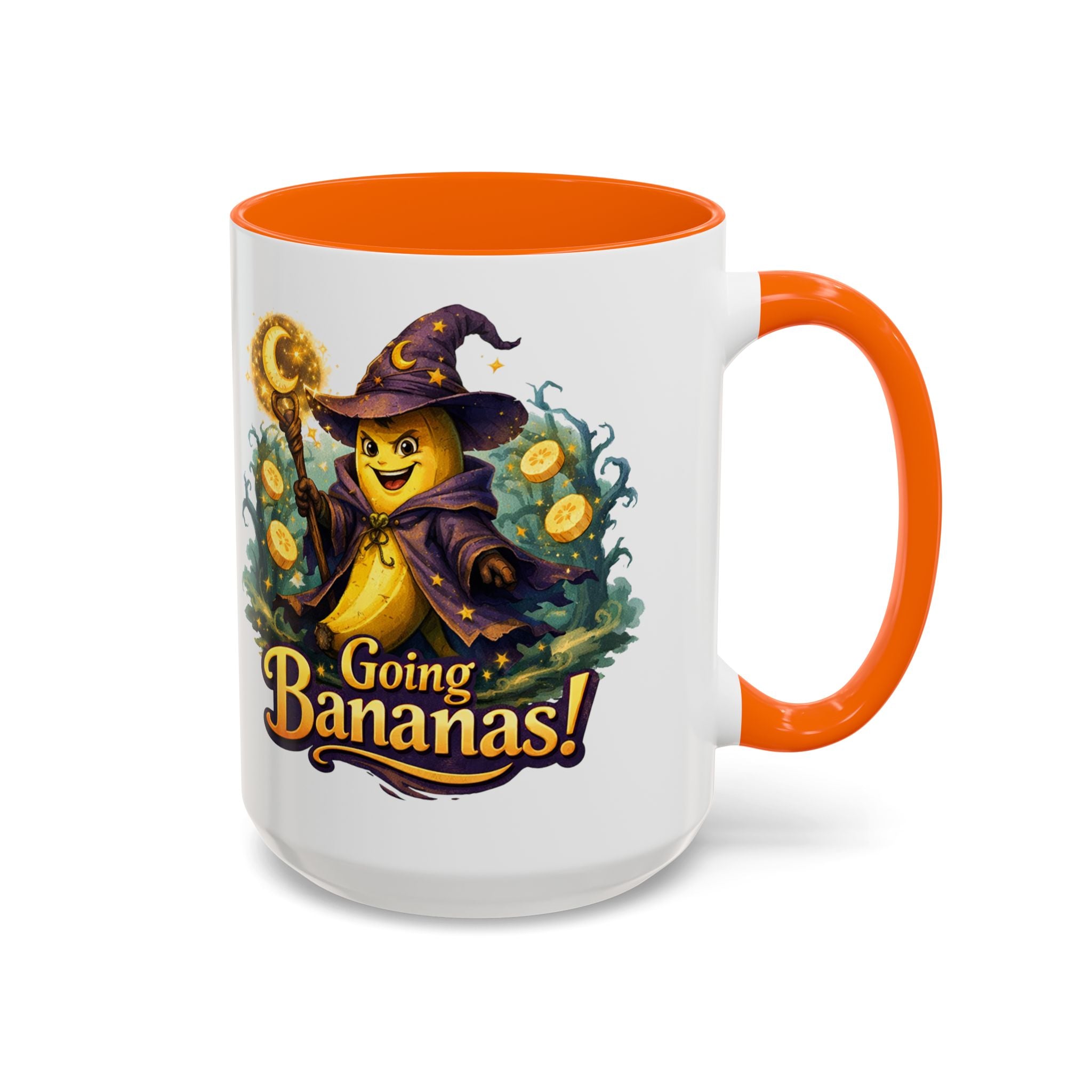 Going Bananas! Witch Banana Accent Coffee Mug — Fun Halloween Coffee Cup (11/15oz)