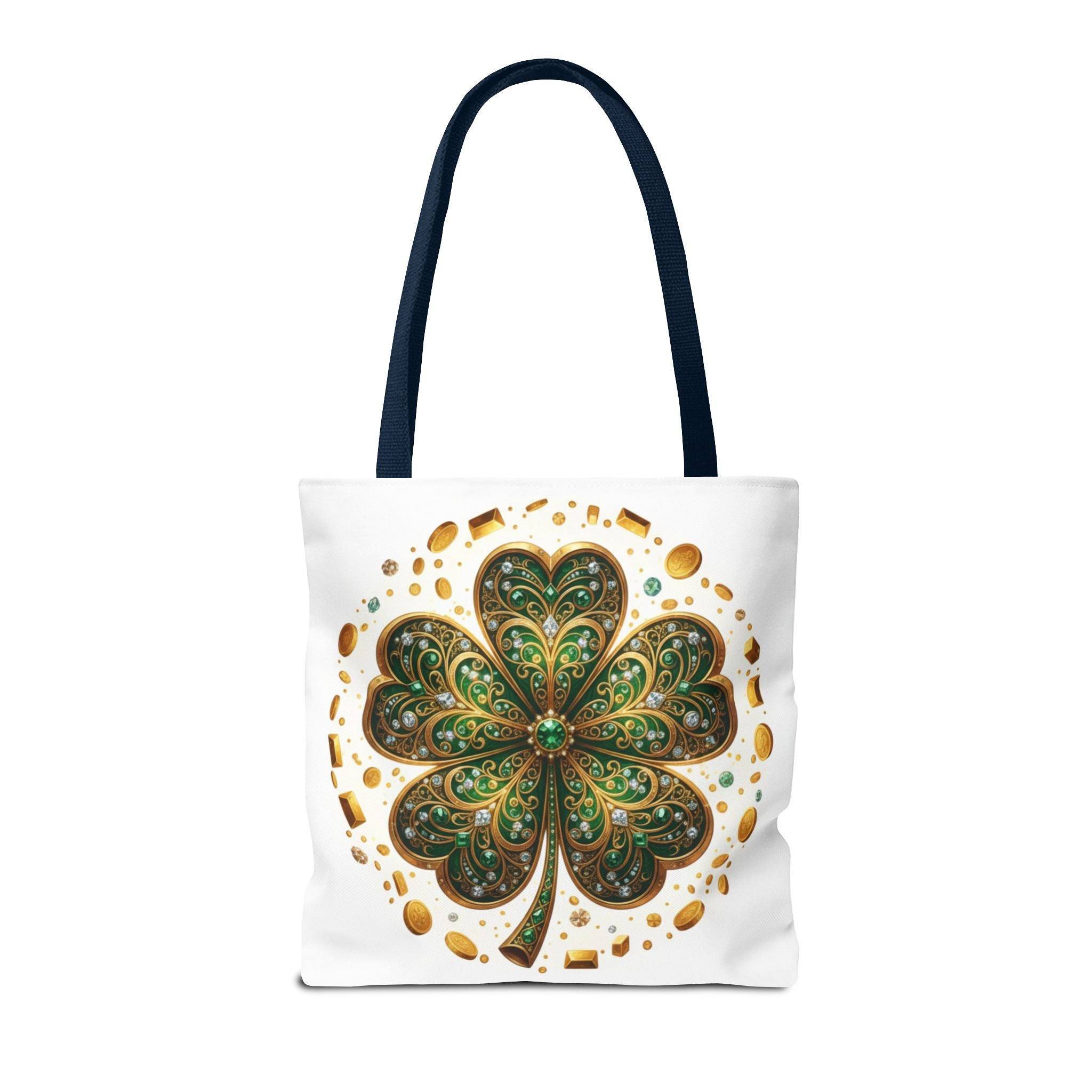 Celtic Shamrock Tote Bag — Green Four-Leaf Clover St. Patrick’s Day All-Over Print